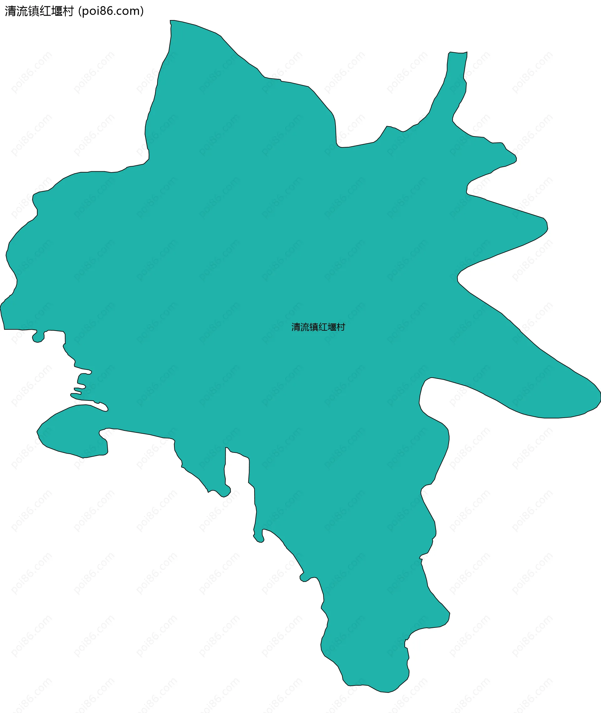 清流镇红堰村边界地图