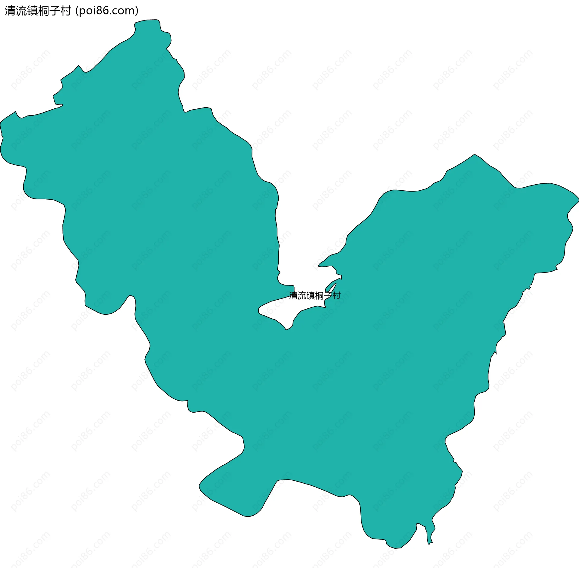 清流镇桐子村边界地图