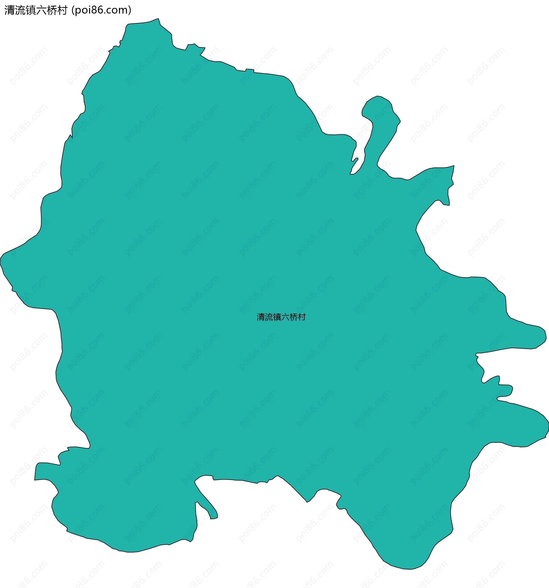 清流镇六桥村边界地图