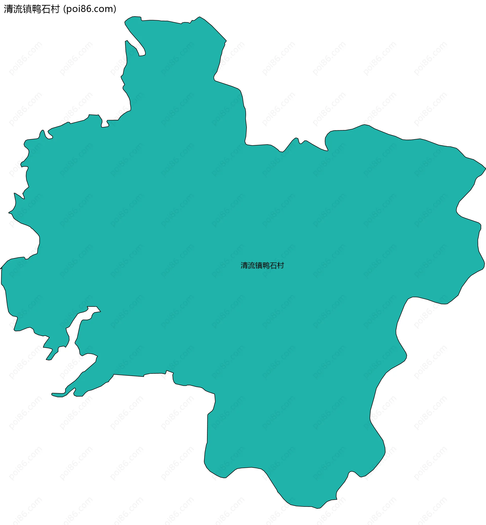 清流镇鸭石村边界地图