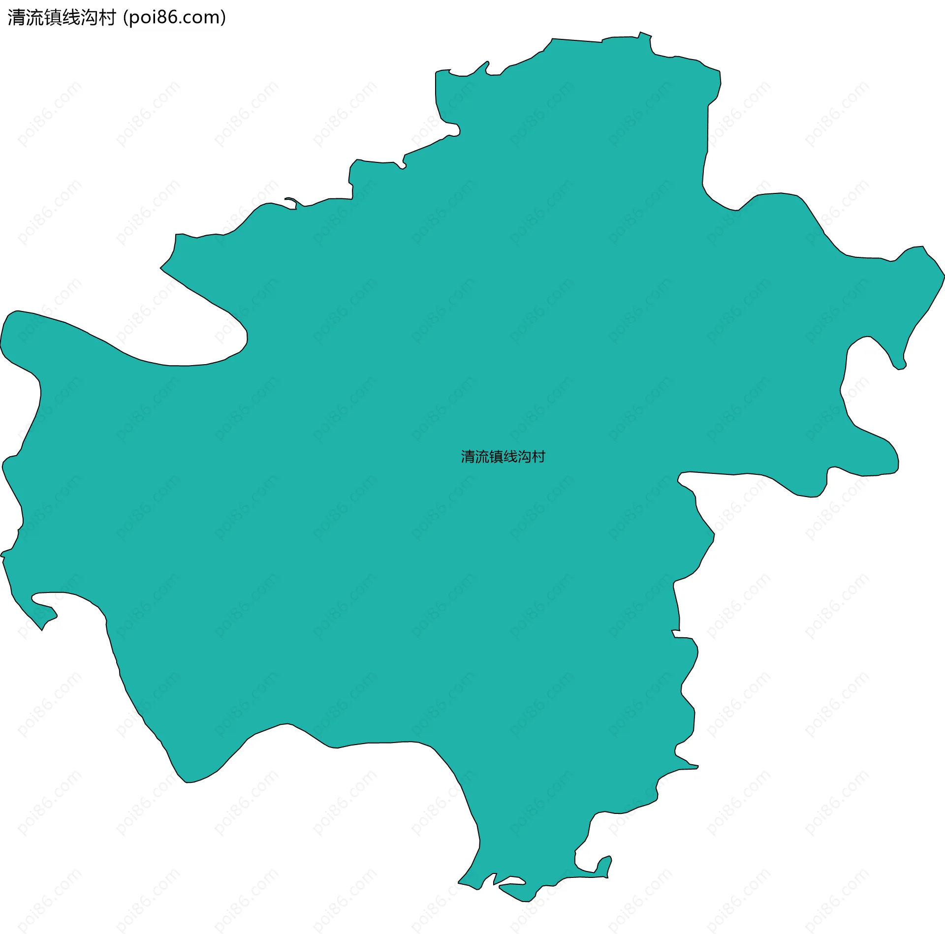 清流镇线沟村边界地图