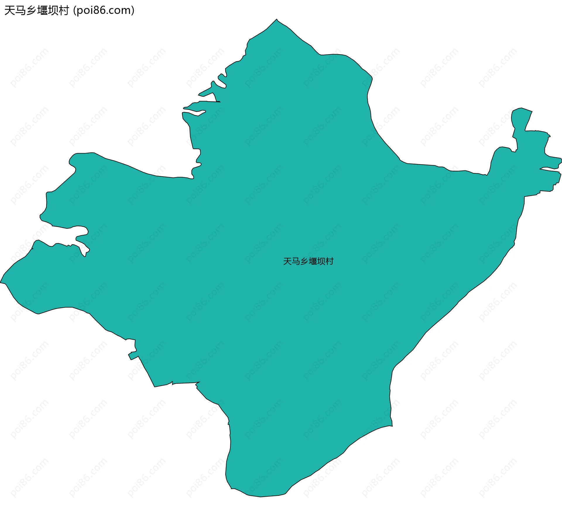 天马乡堰坝村边界地图