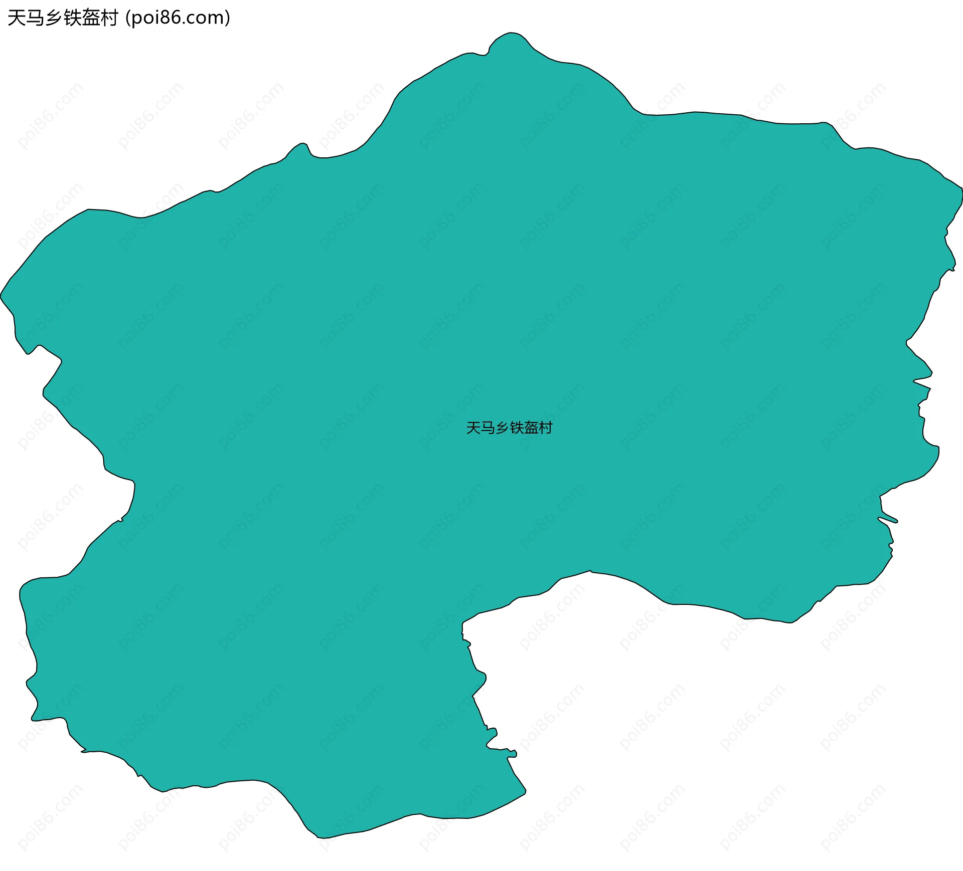 天马乡铁盔村边界地图