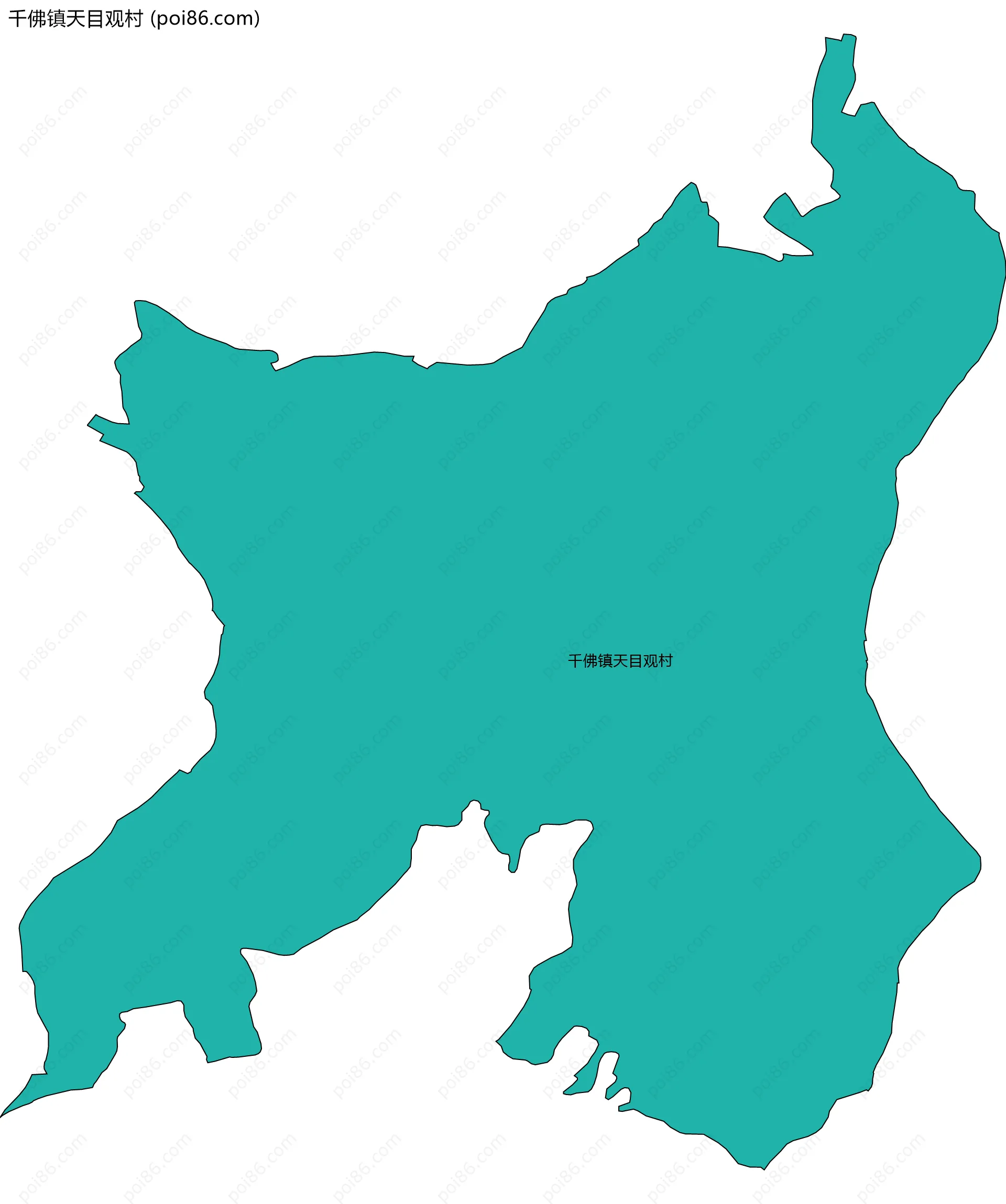 千佛镇天目观村边界地图