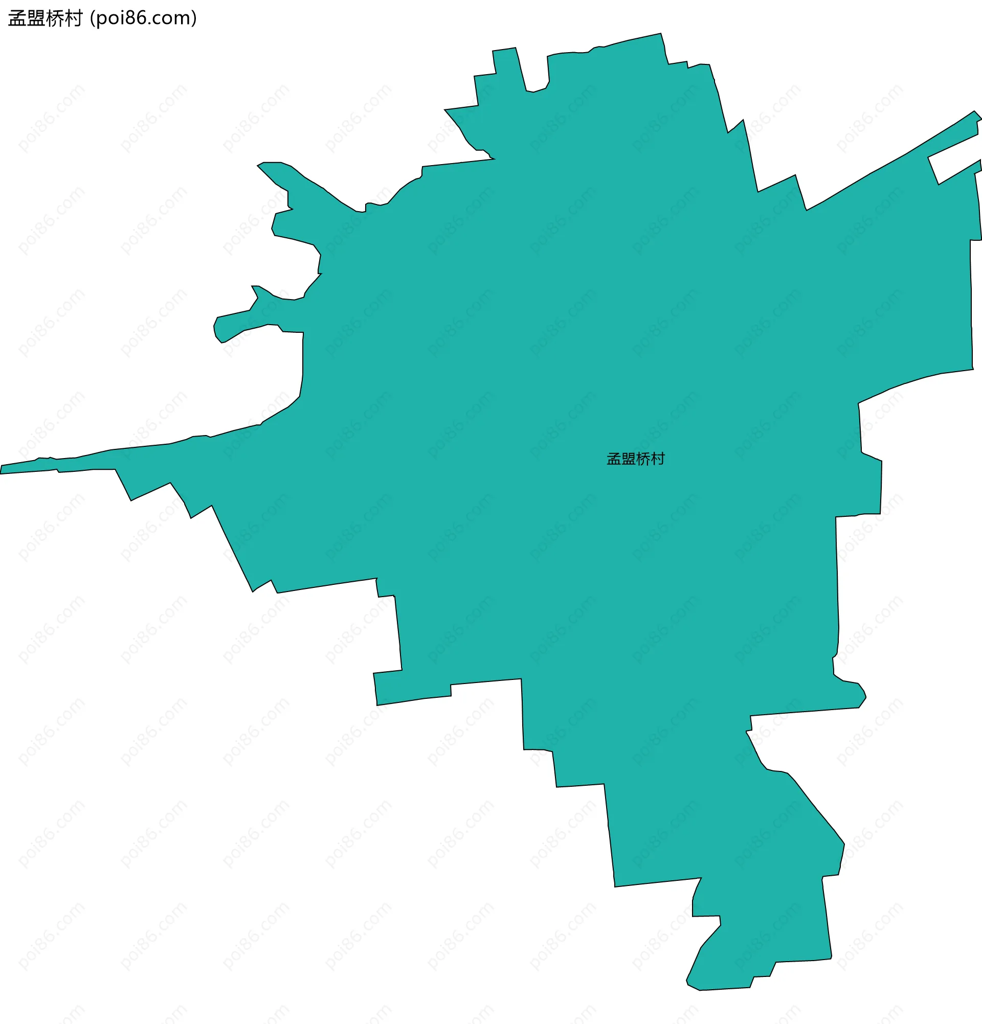 孟盟桥村边界地图