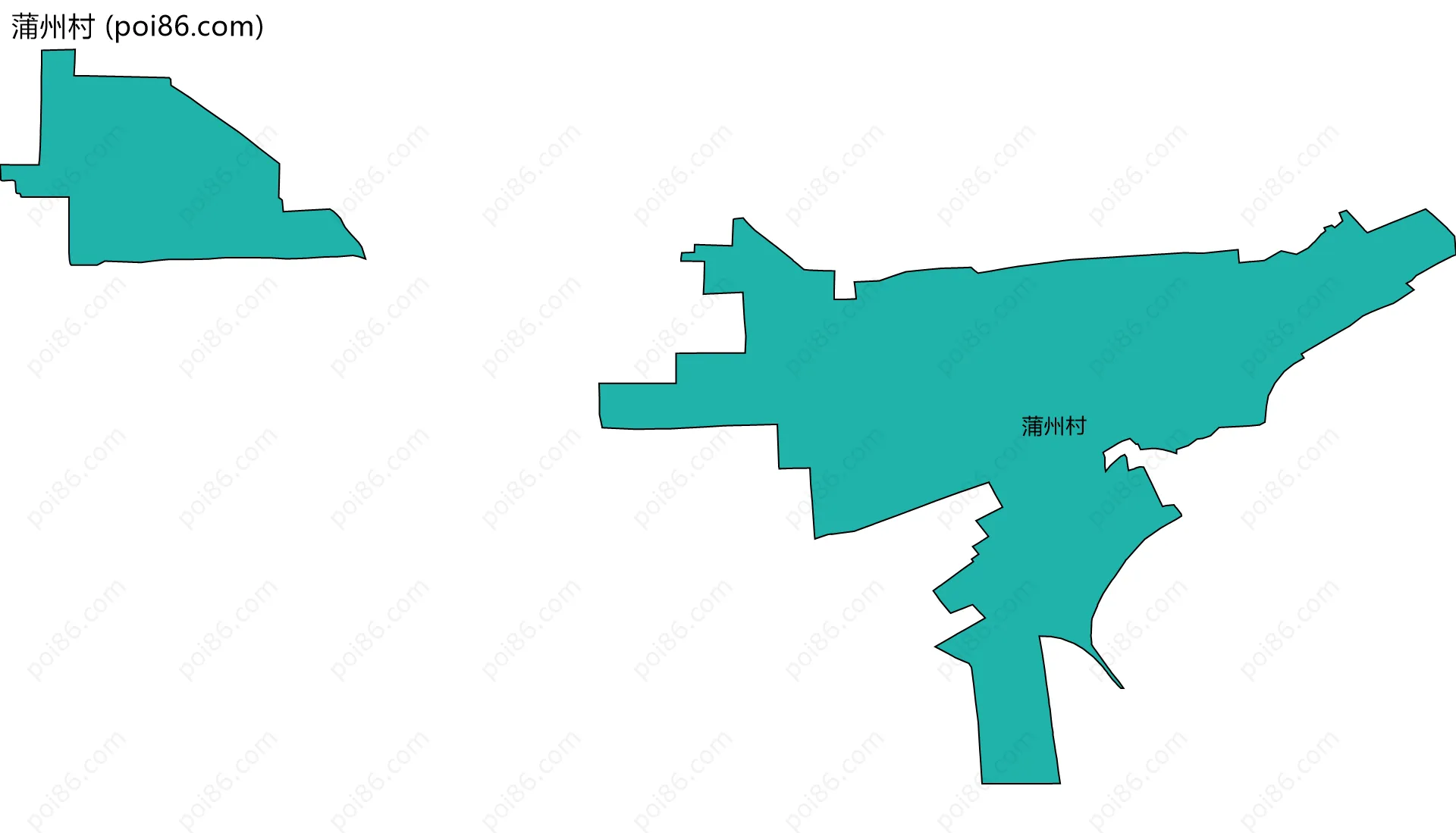 蒲州村边界地图