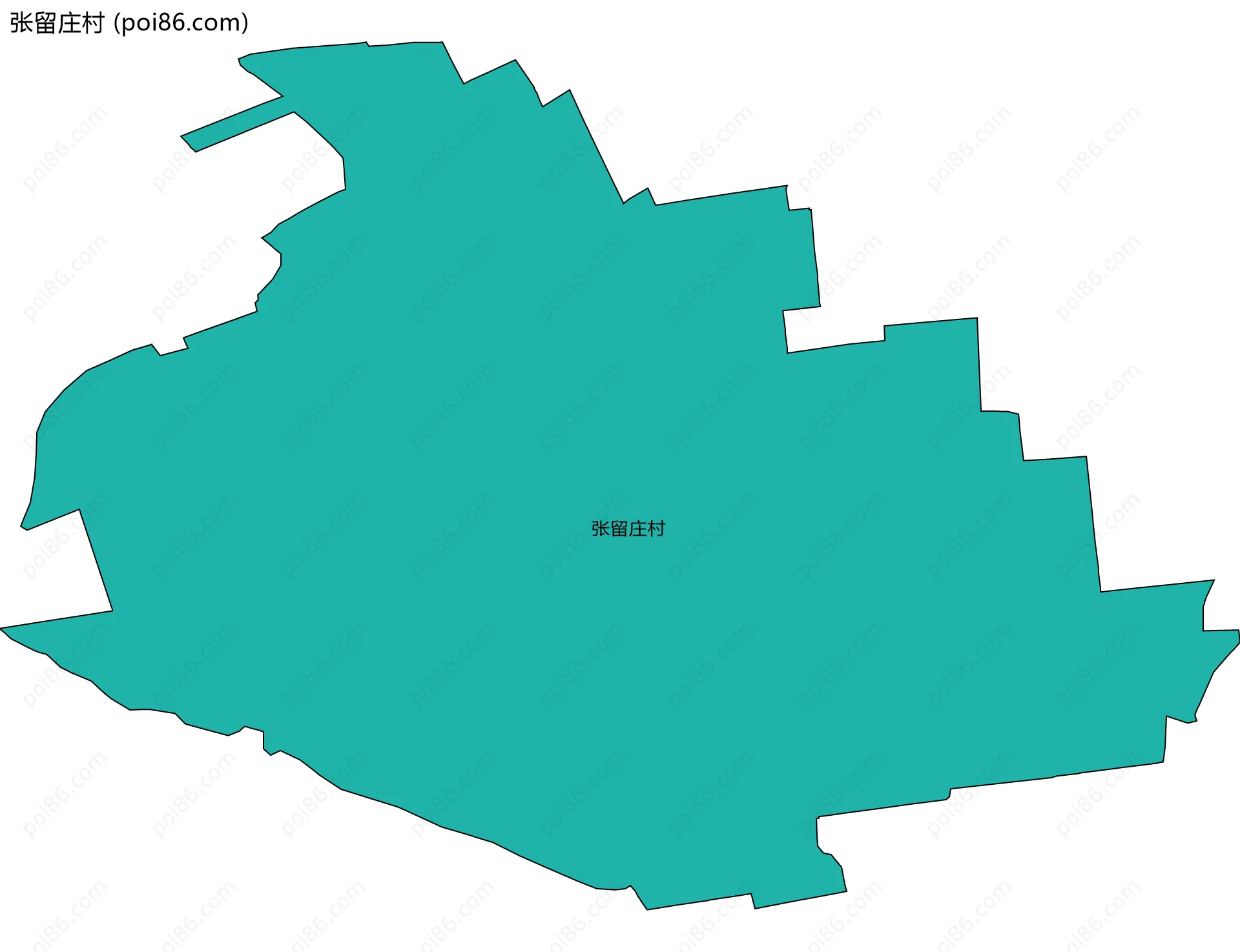 张留庄村边界地图