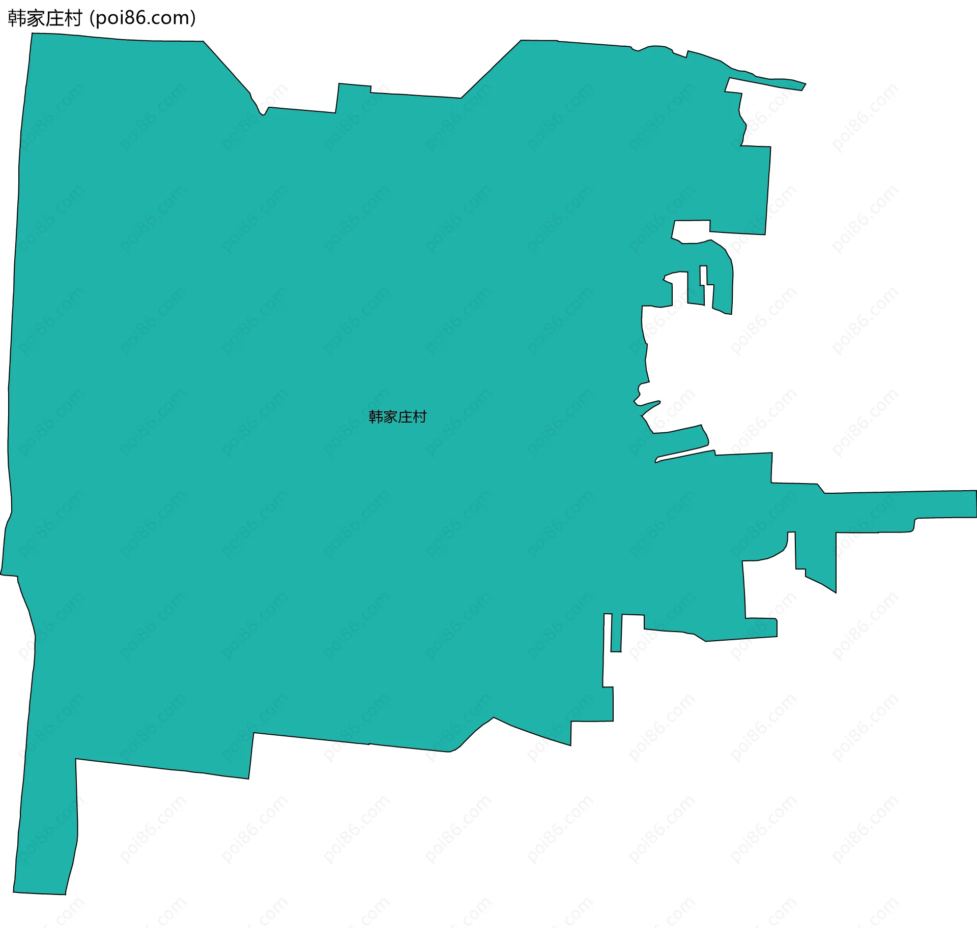 韩家庄村边界地图