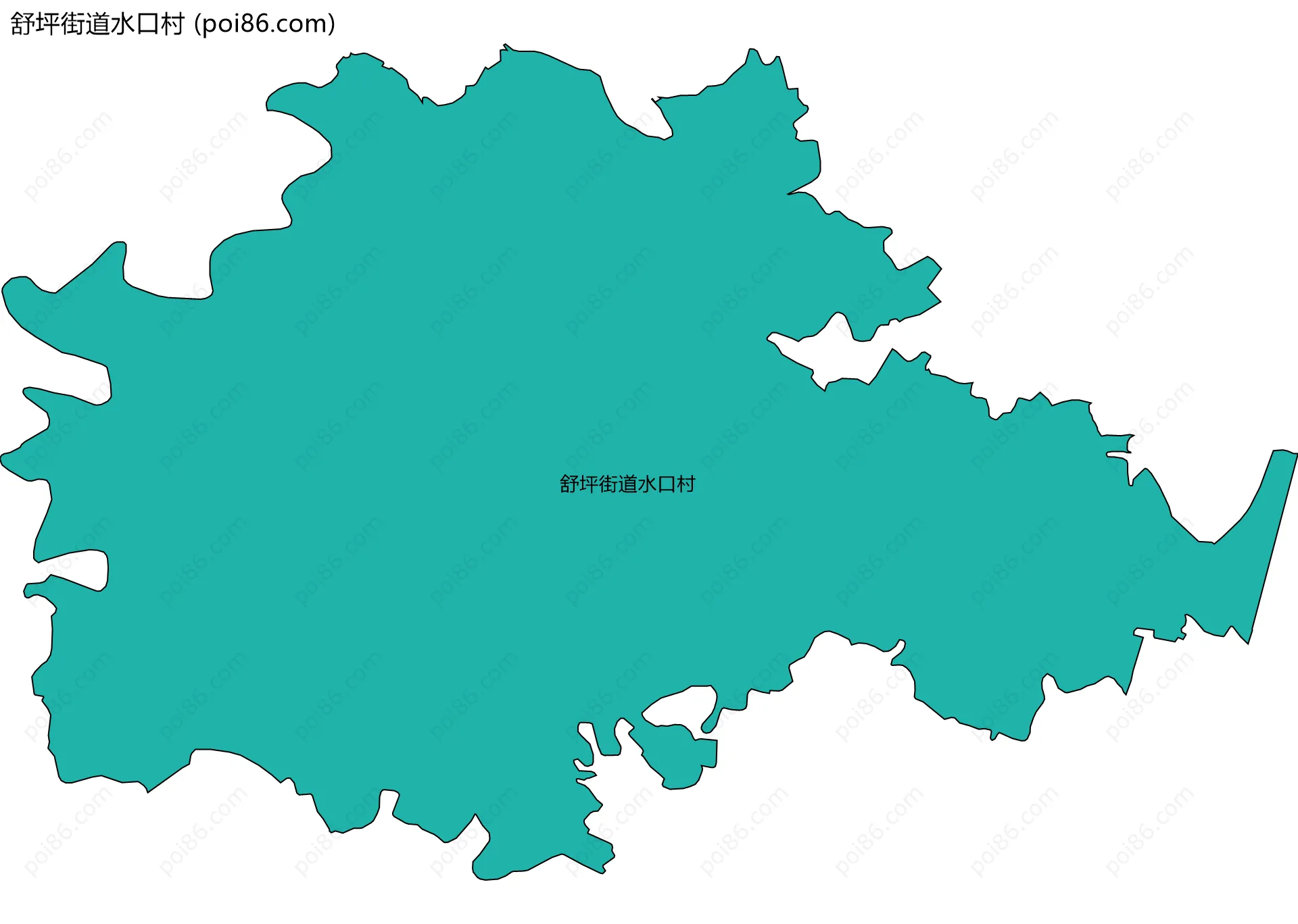 舒坪街道水口村边界地图