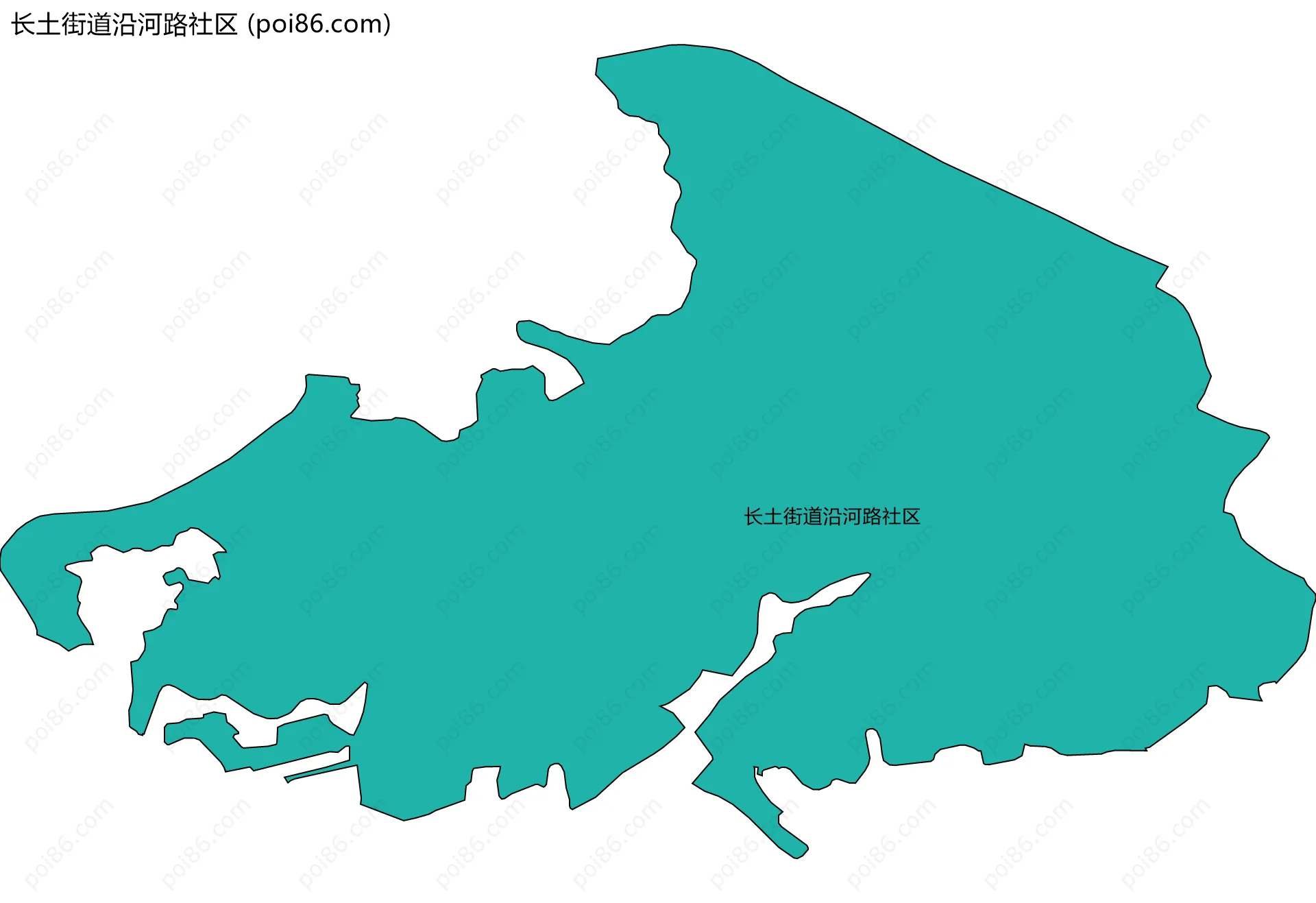 长土街道沿河路社区边界地图