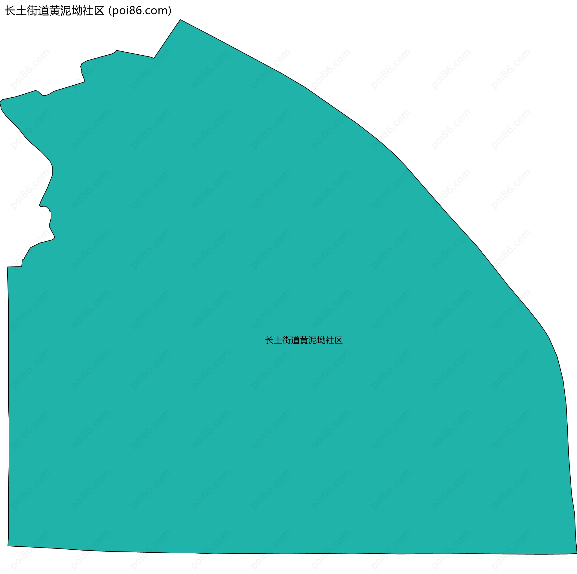 长土街道黄泥坳社区边界地图