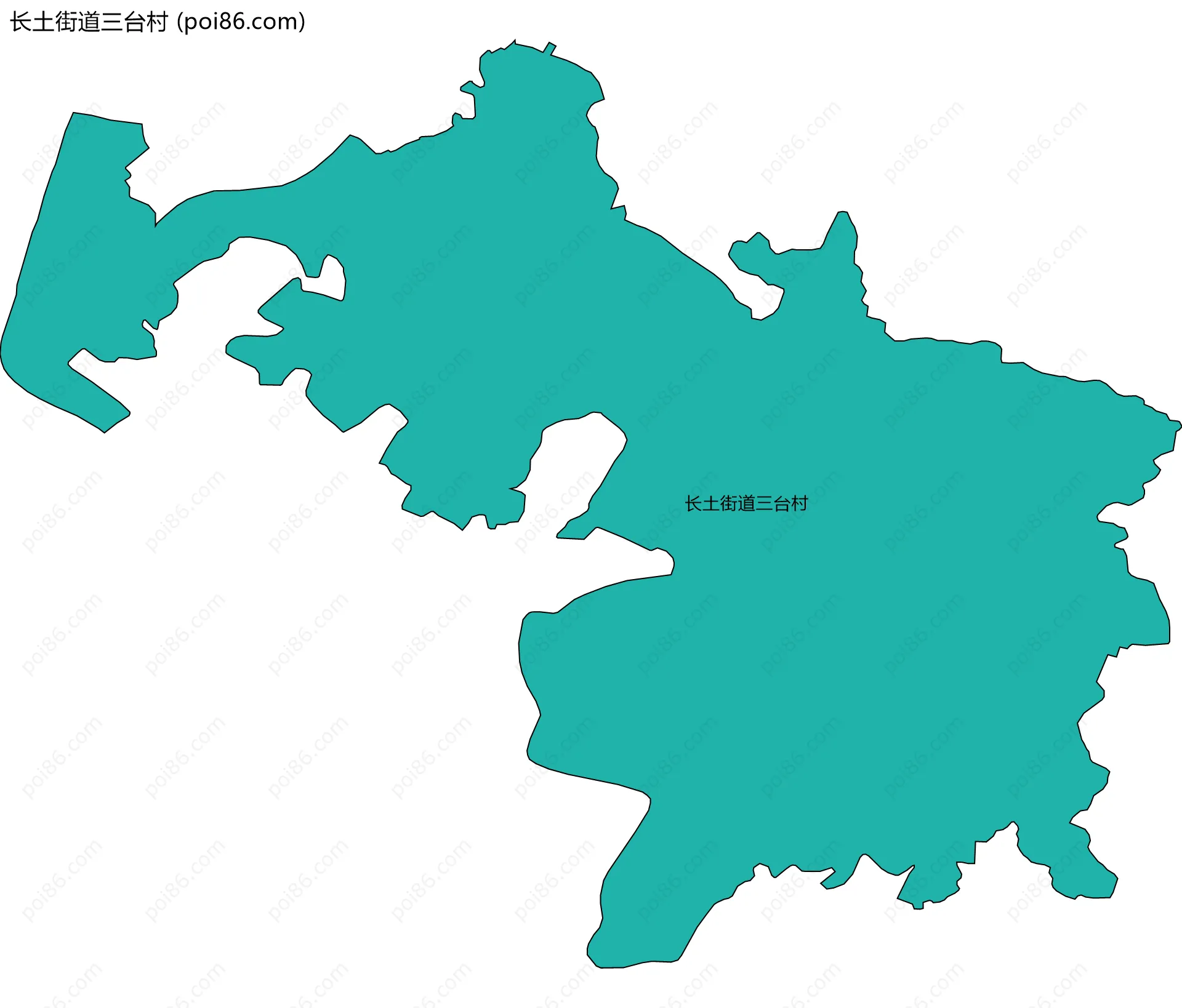 长土街道三台村边界地图