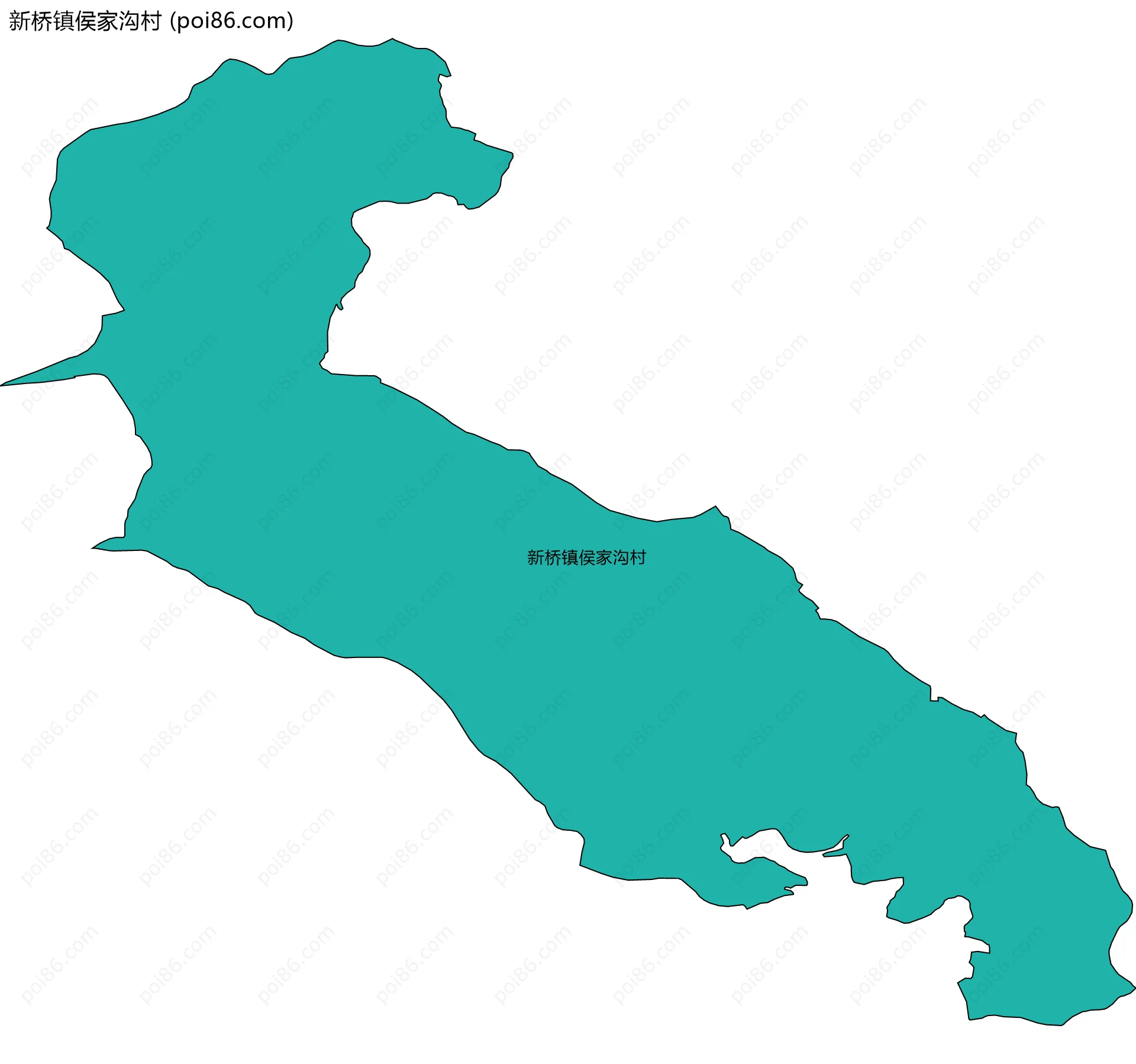 新桥镇侯家沟村边界地图