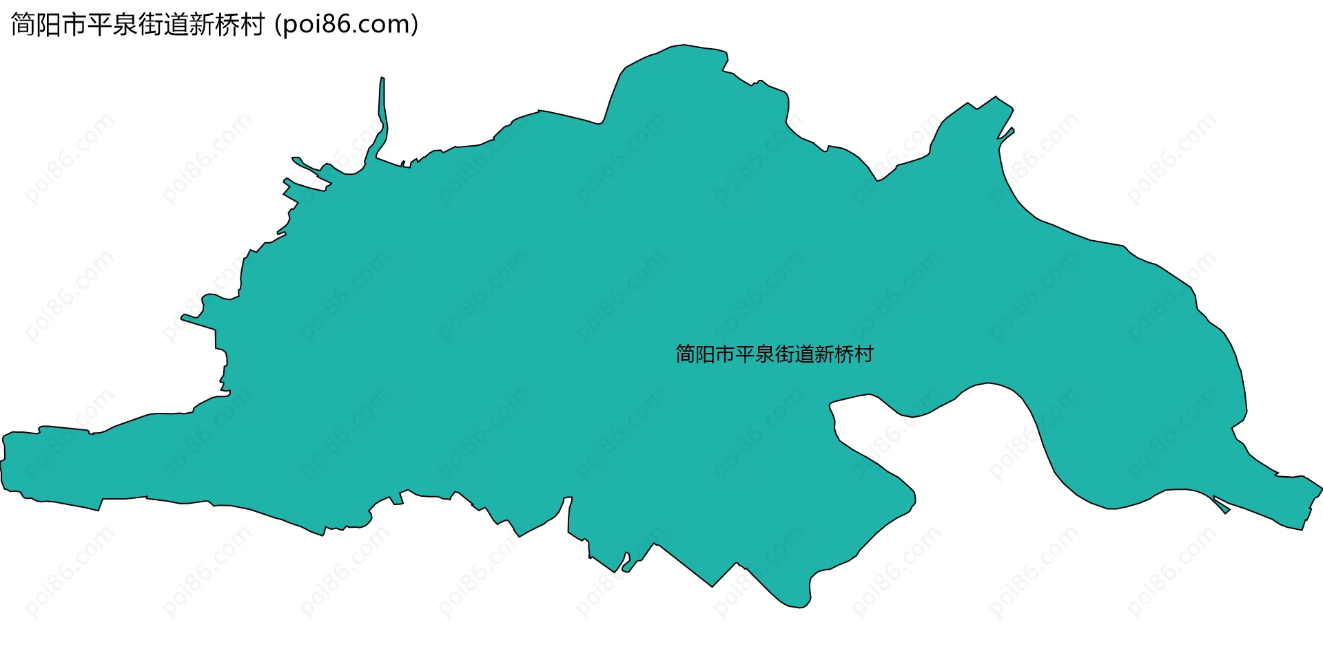 简阳市平泉街道新桥村边界地图