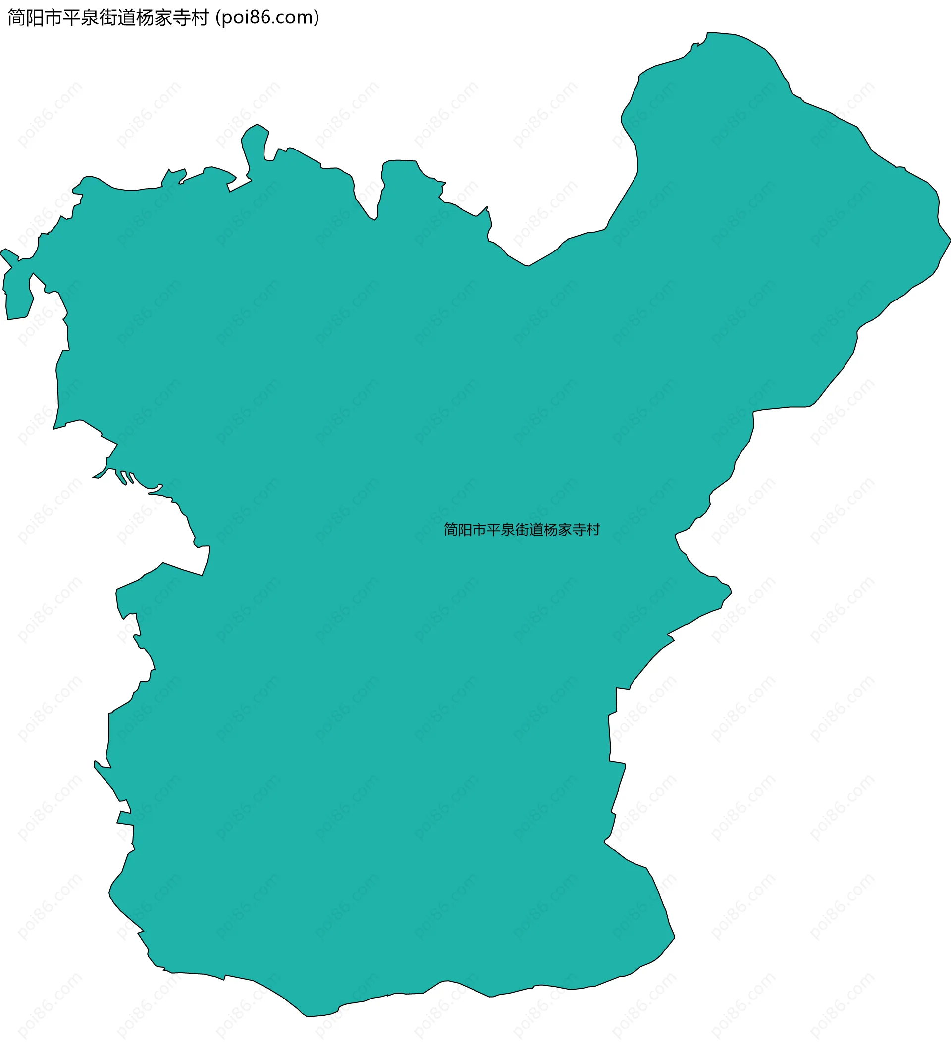 简阳市平泉街道杨家寺村边界地图