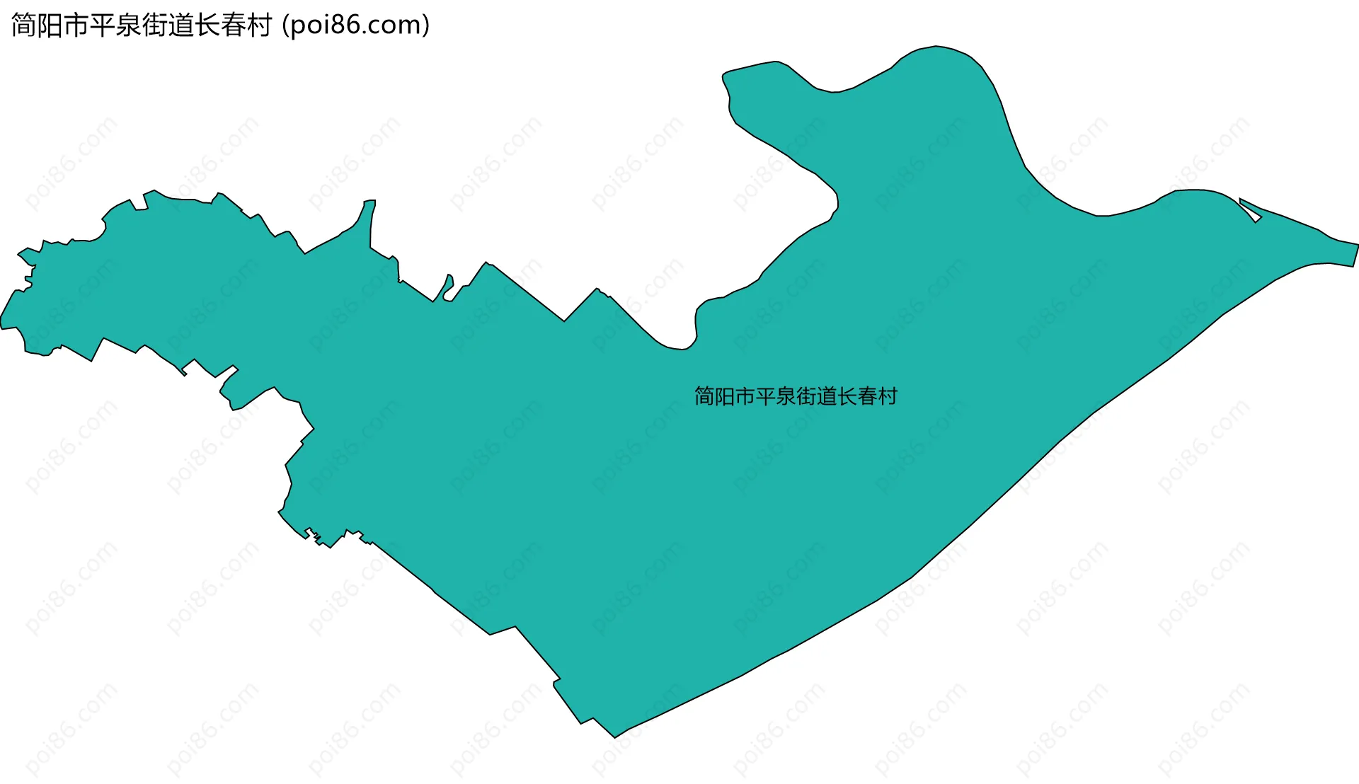 简阳市平泉街道长春村边界地图