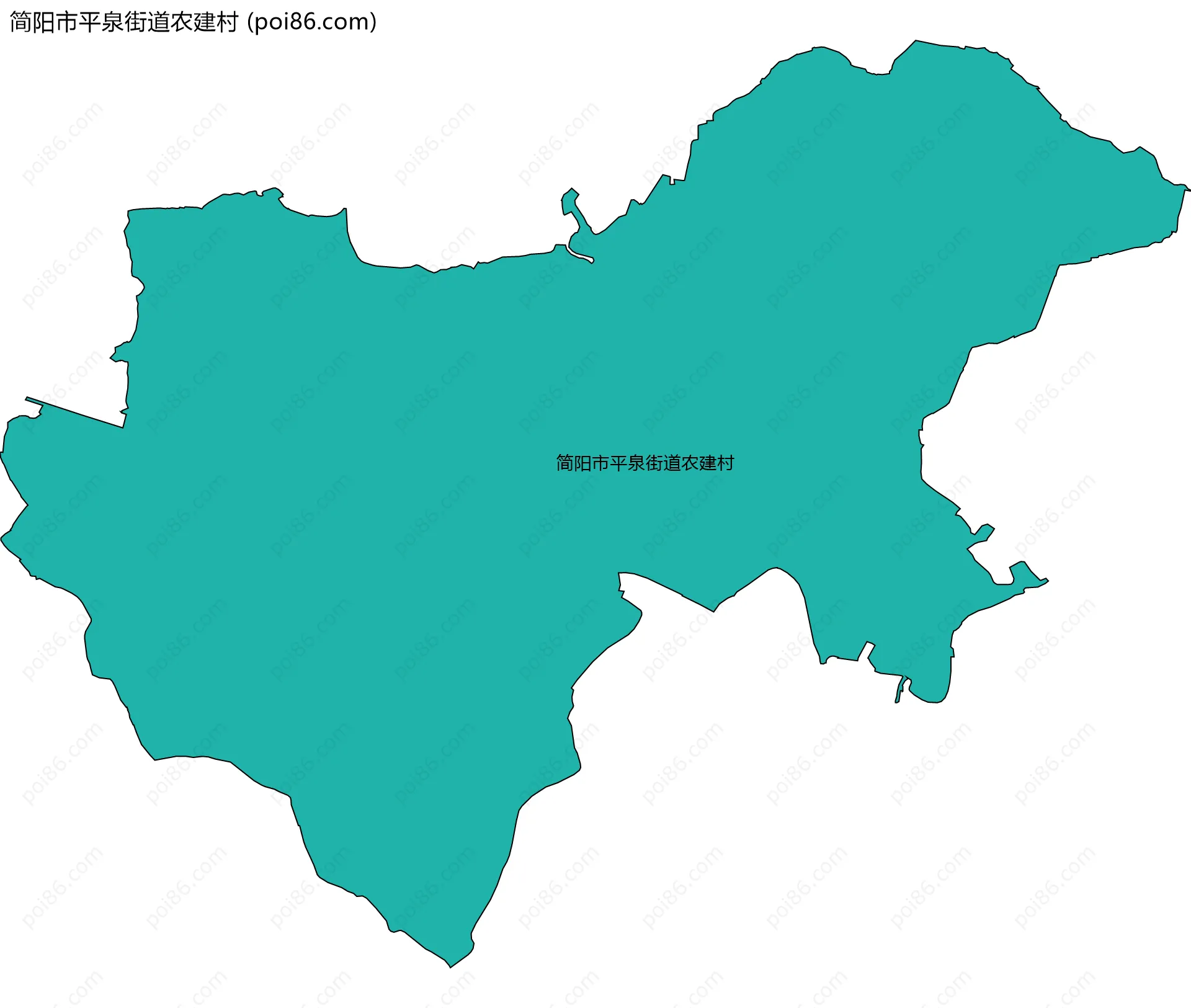 简阳市平泉街道农建村边界地图
