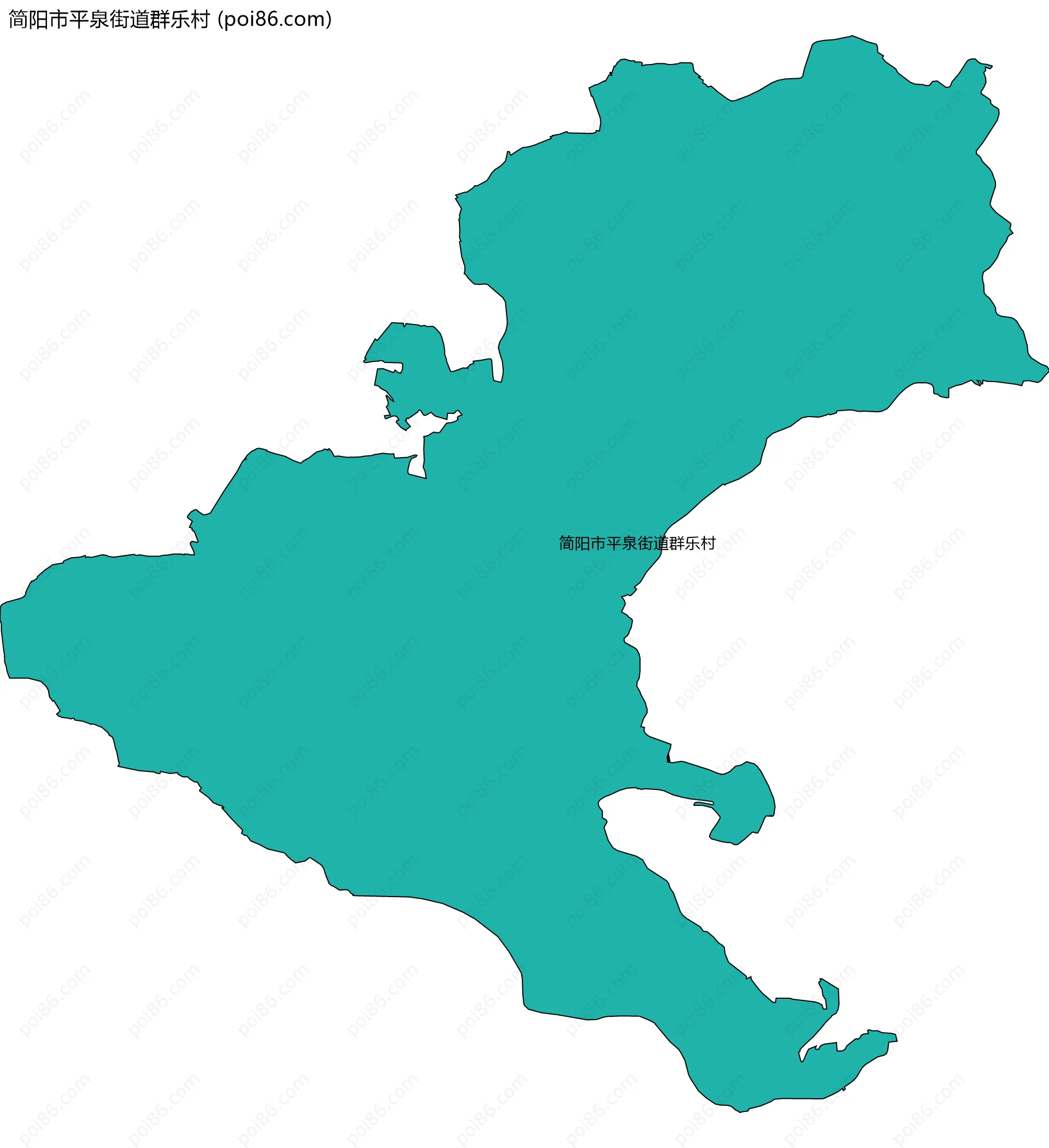 简阳市平泉街道群乐村边界地图