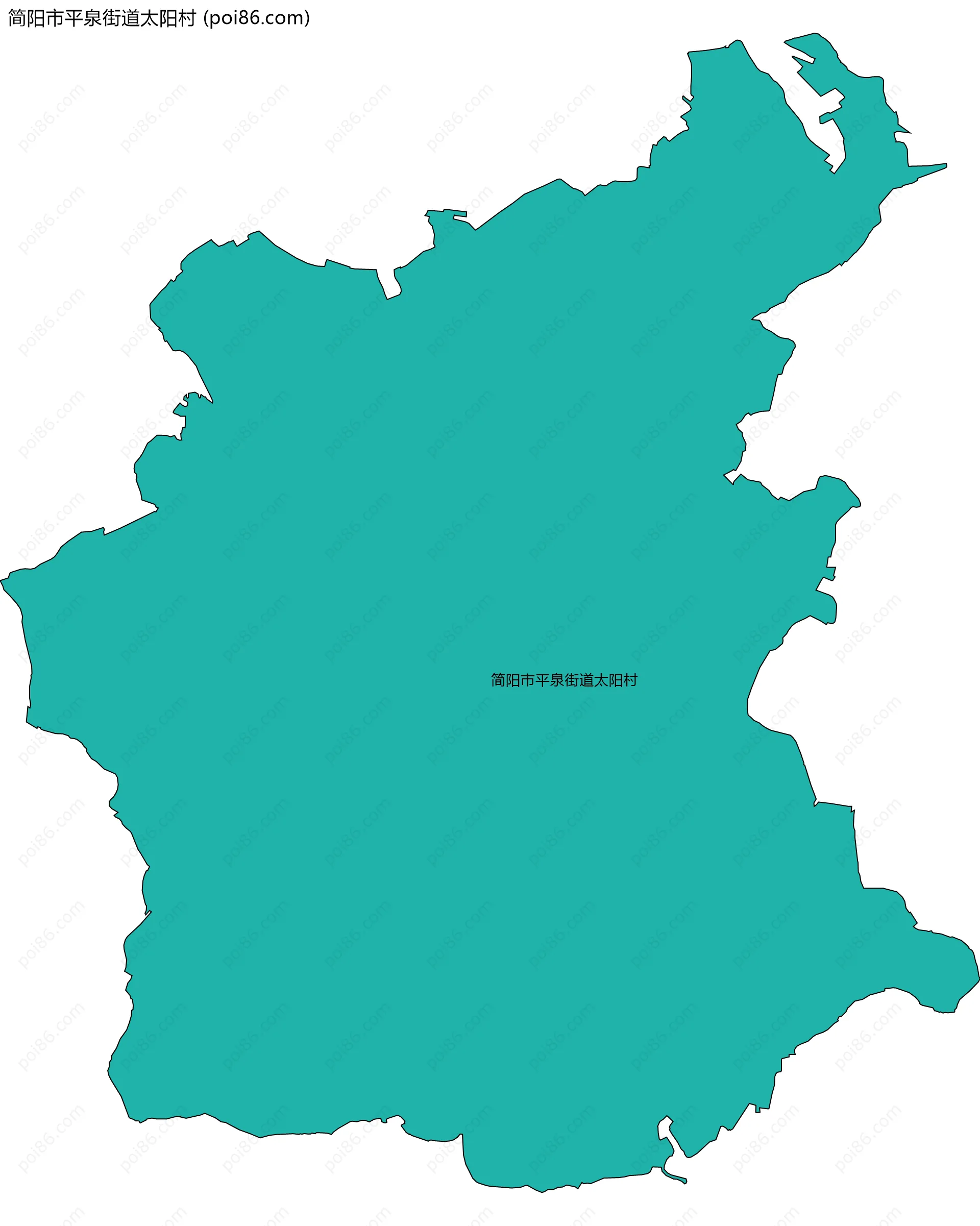 简阳市平泉街道太阳村边界地图