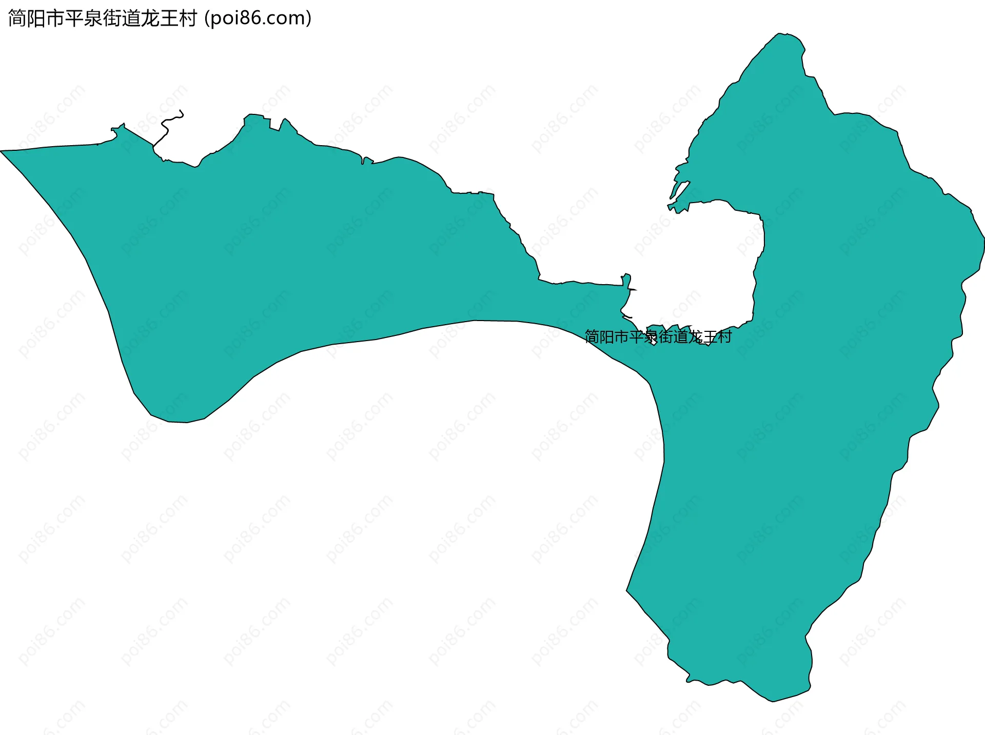 简阳市平泉街道龙王村边界地图