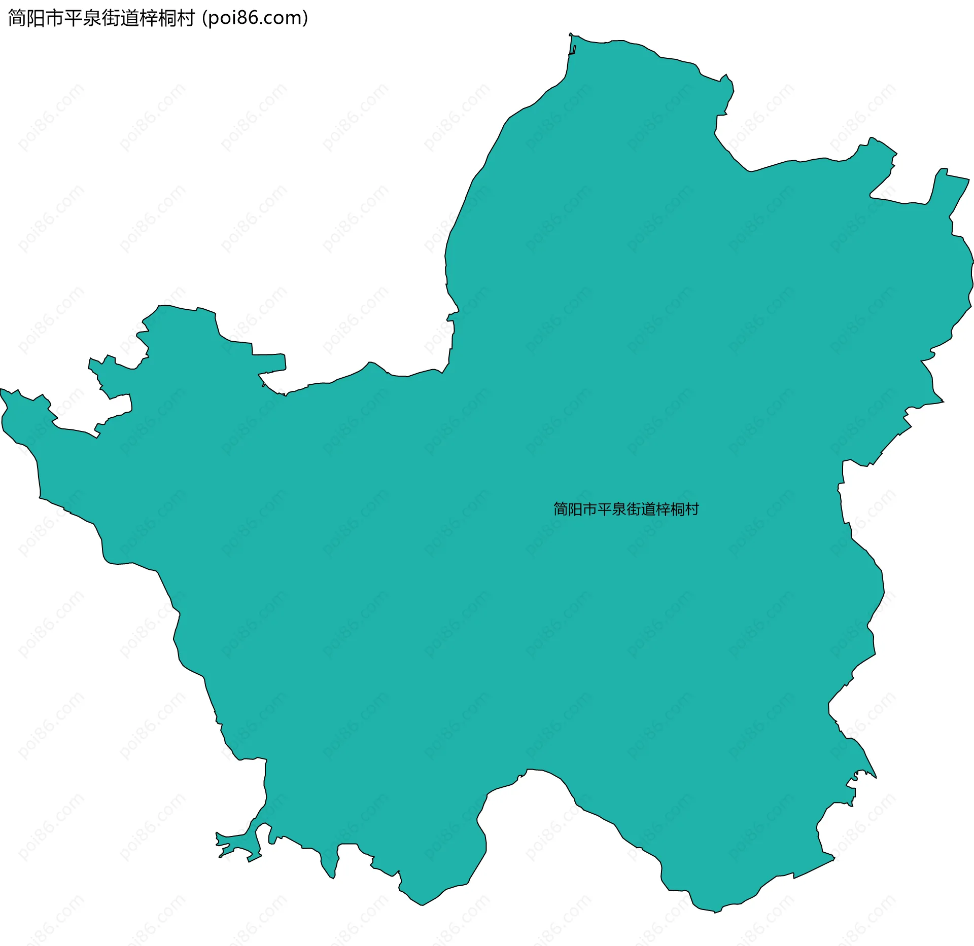 简阳市平泉街道梓桐村边界地图