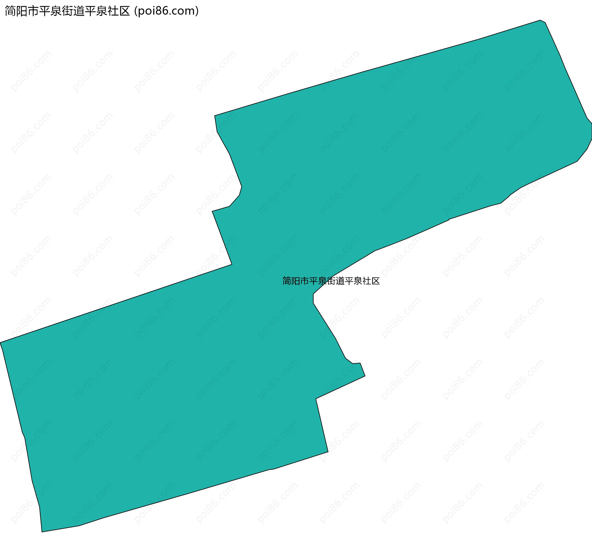 简阳市平泉街道平泉社区边界地图