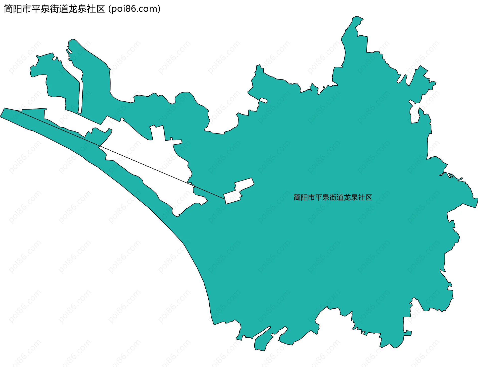 简阳市平泉街道龙泉社区边界地图