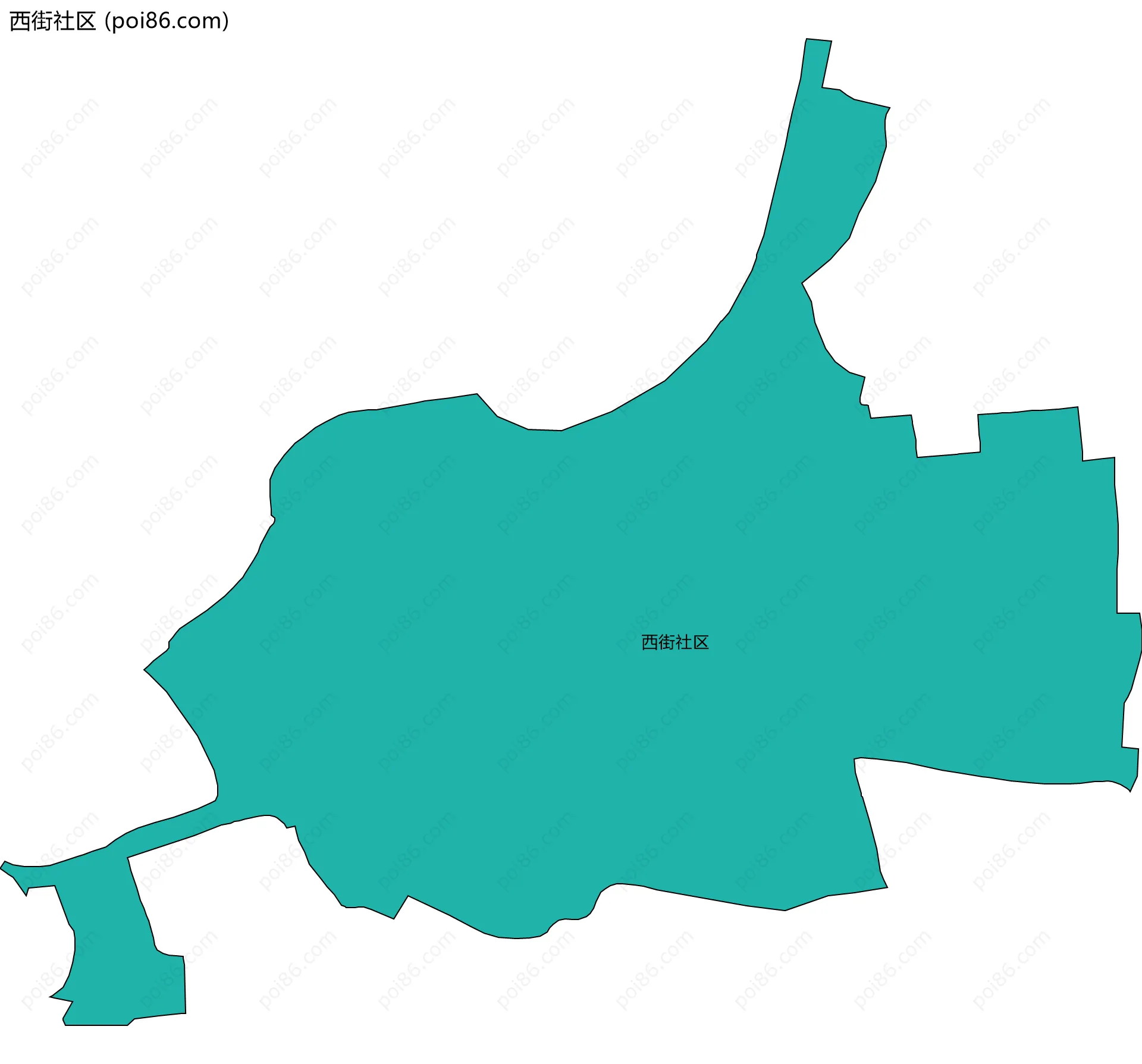西街社区边界地图