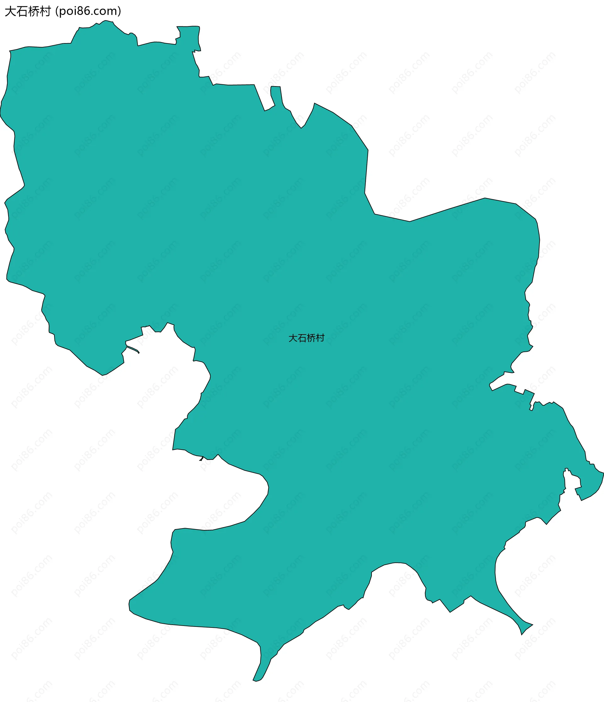 大石桥村边界地图