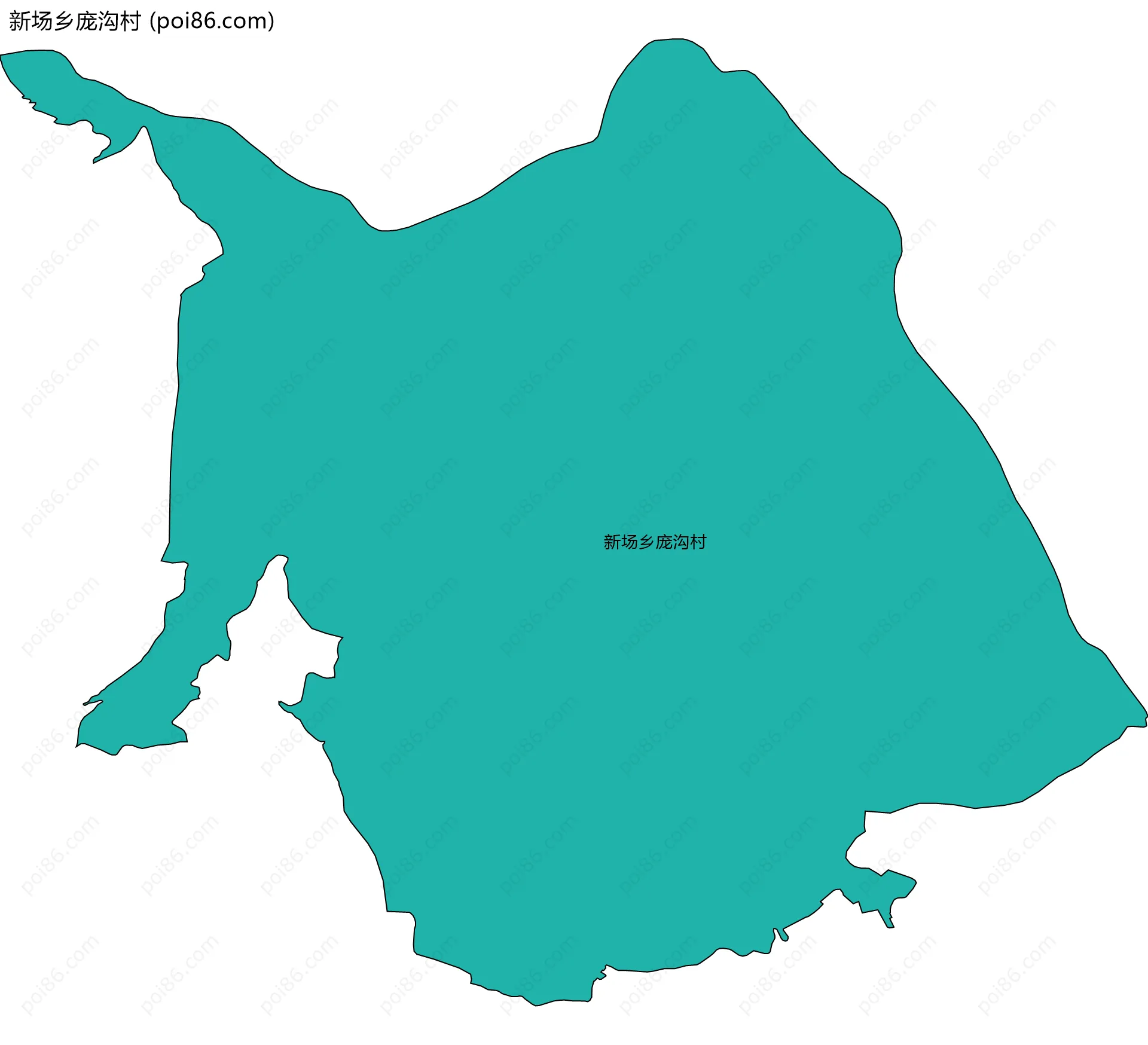 新场乡庞沟村边界地图