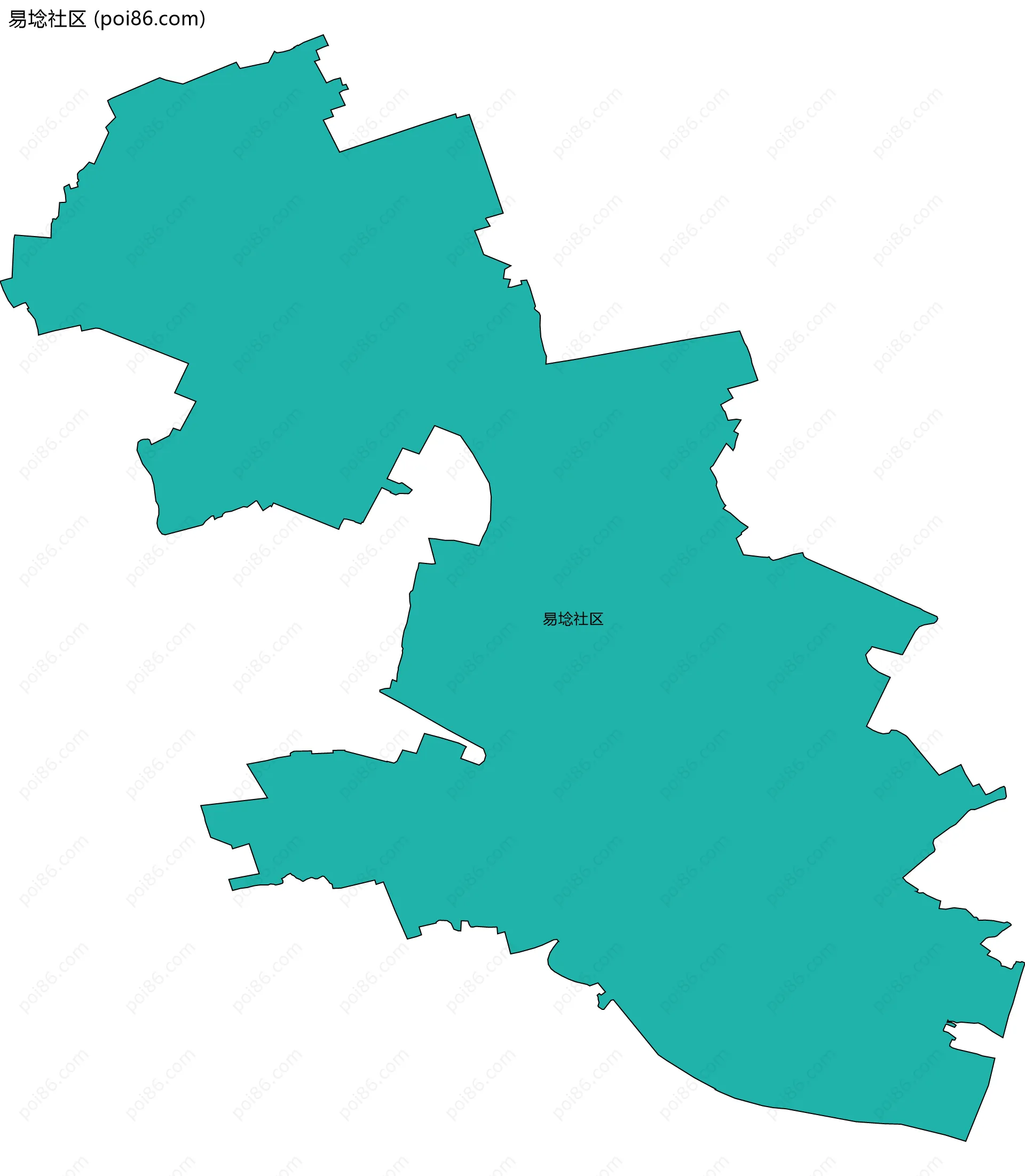 易埝社区边界地图