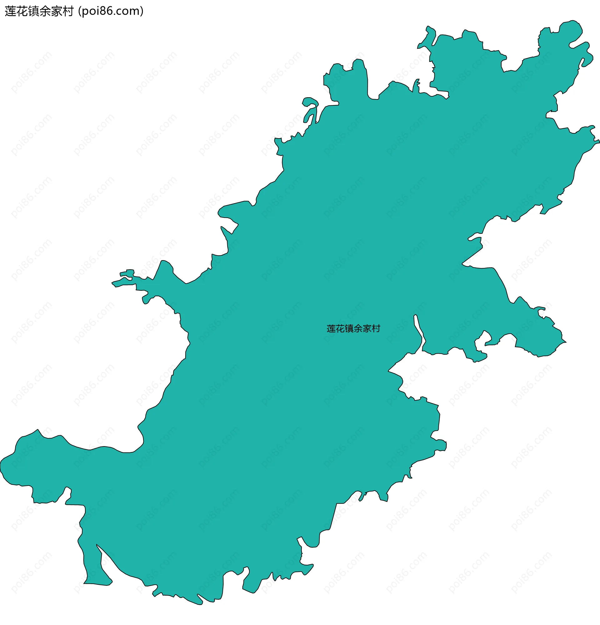 莲花镇余家村边界地图