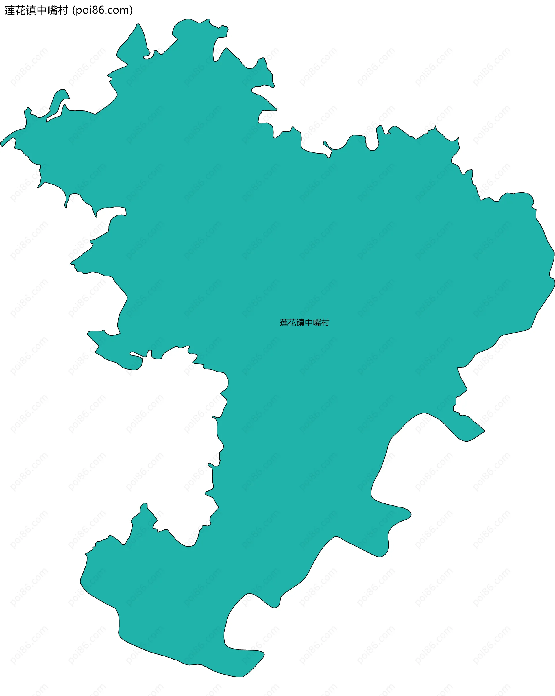 莲花镇中嘴村边界地图