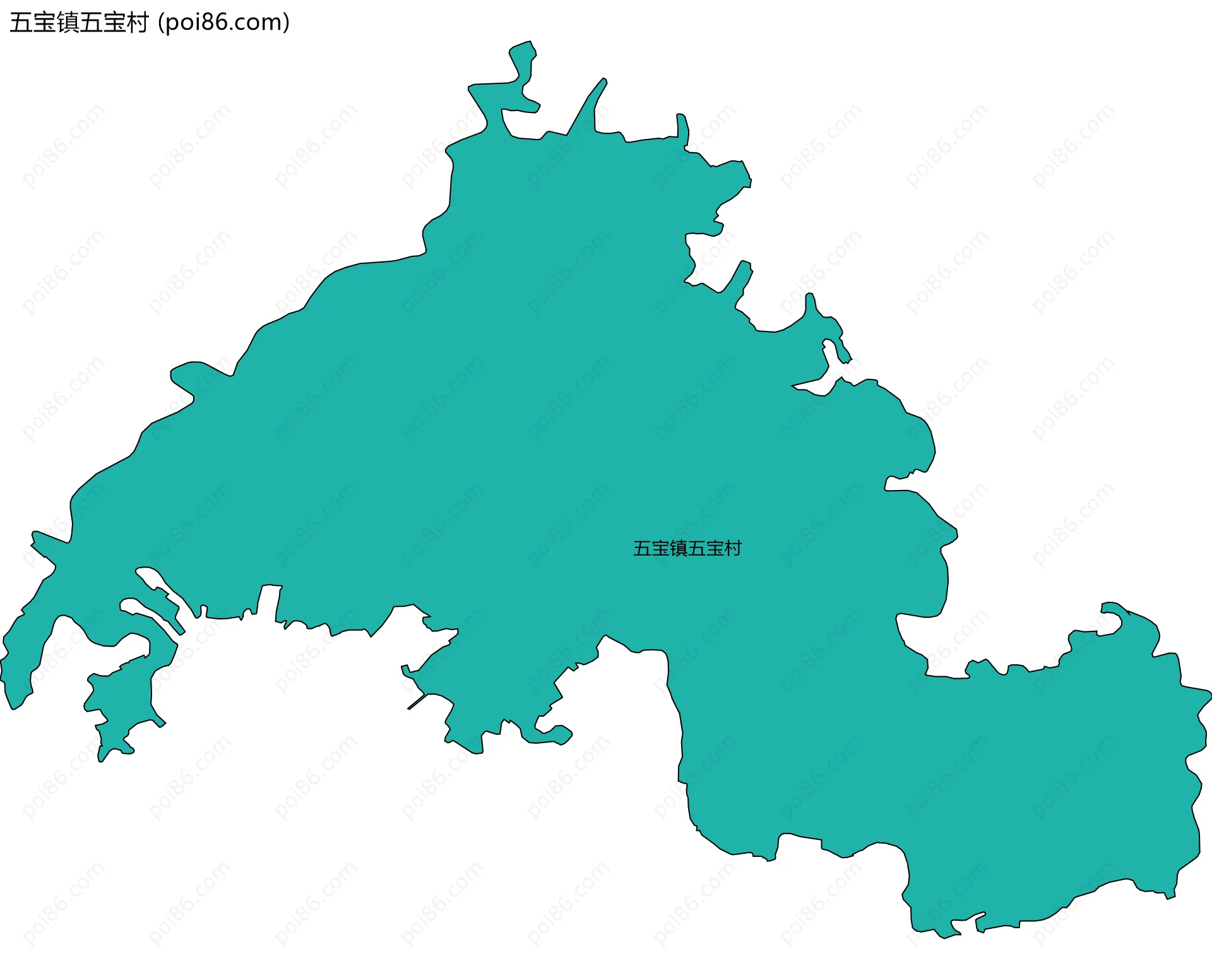 五宝镇五宝村边界地图