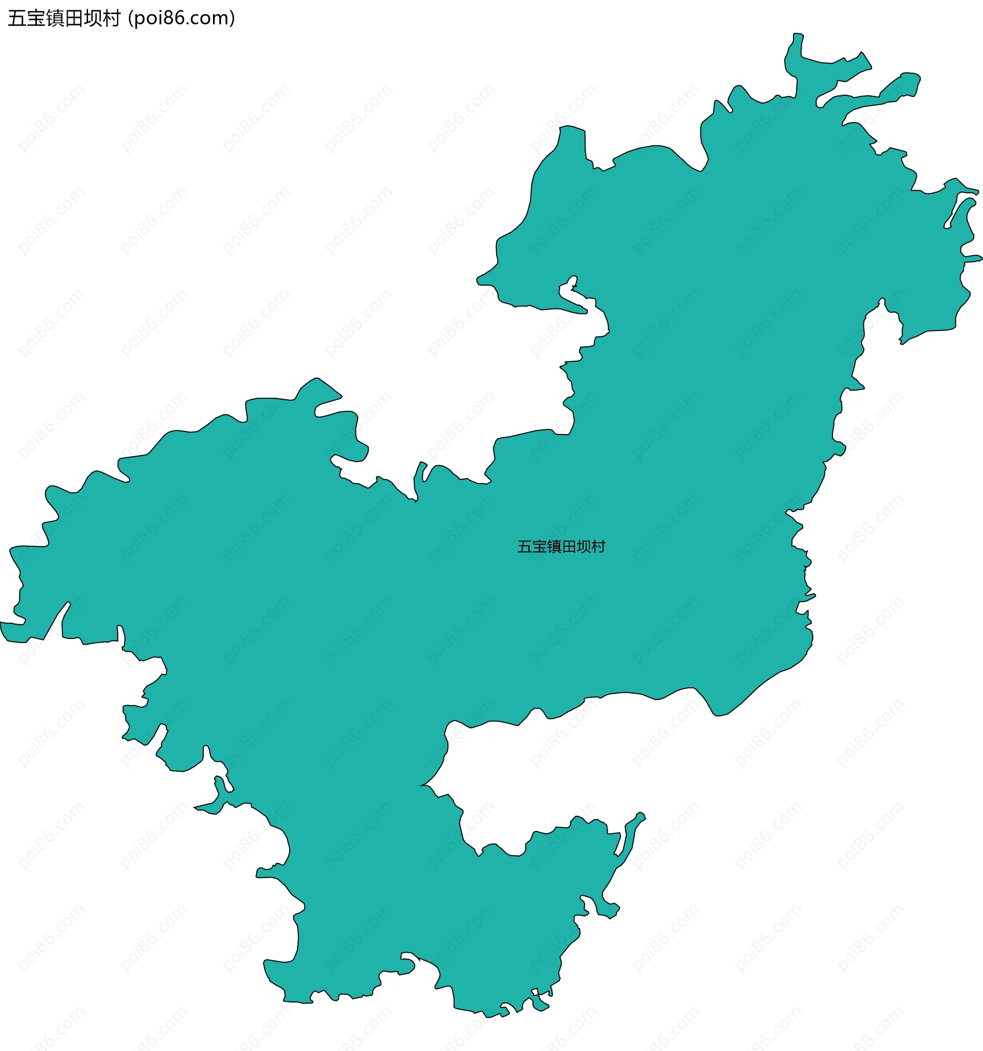 五宝镇田坝村边界地图