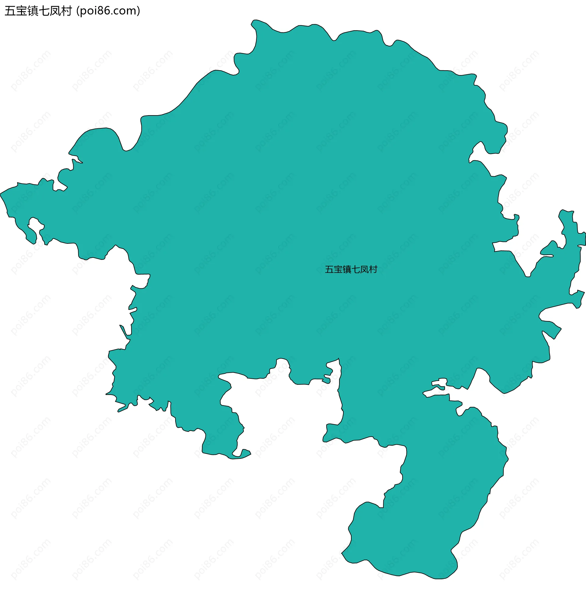 五宝镇七凤村边界地图