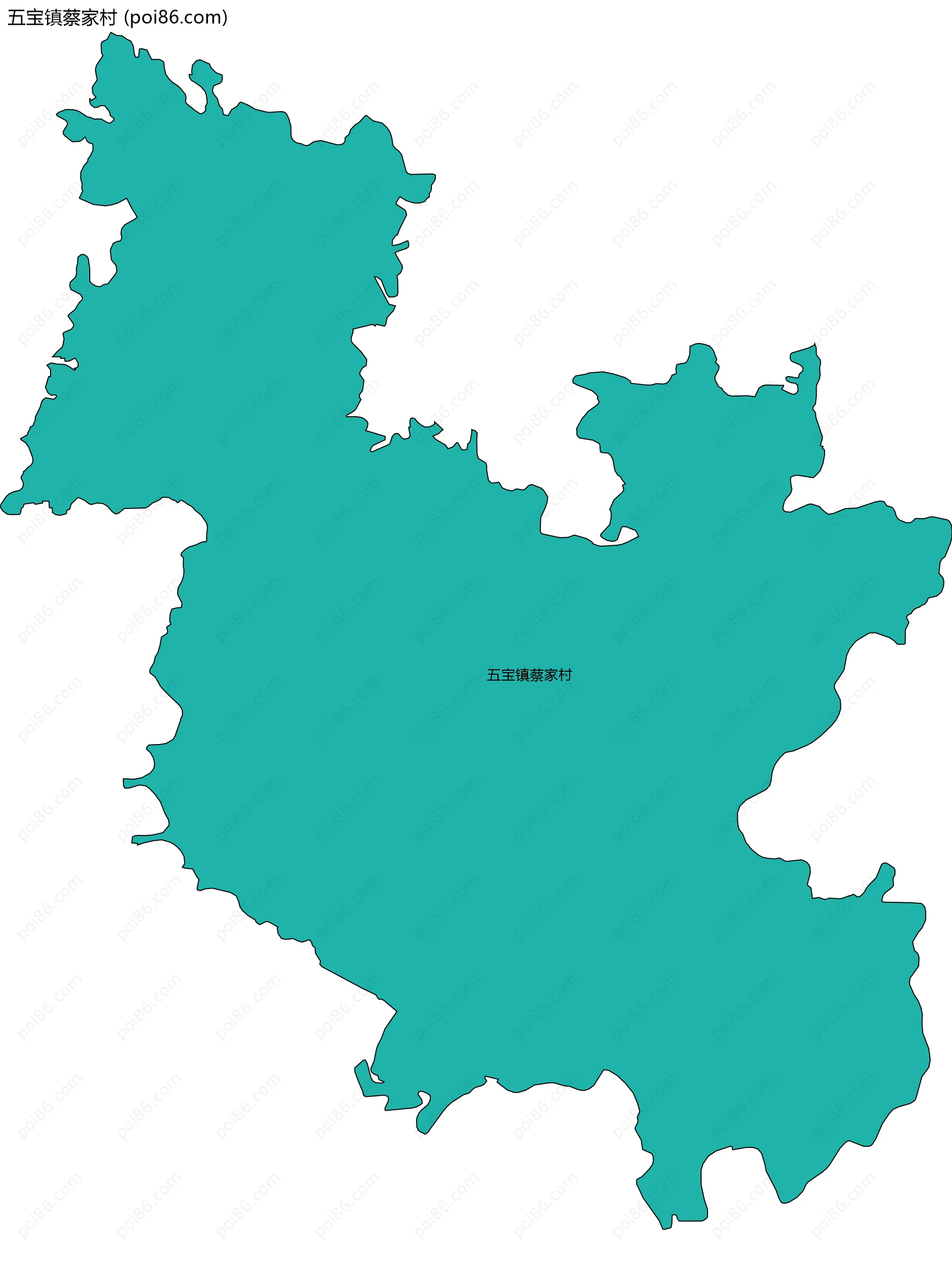 五宝镇蔡家村边界地图