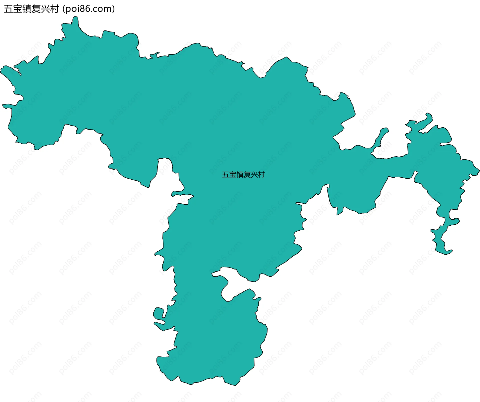 五宝镇复兴村边界地图