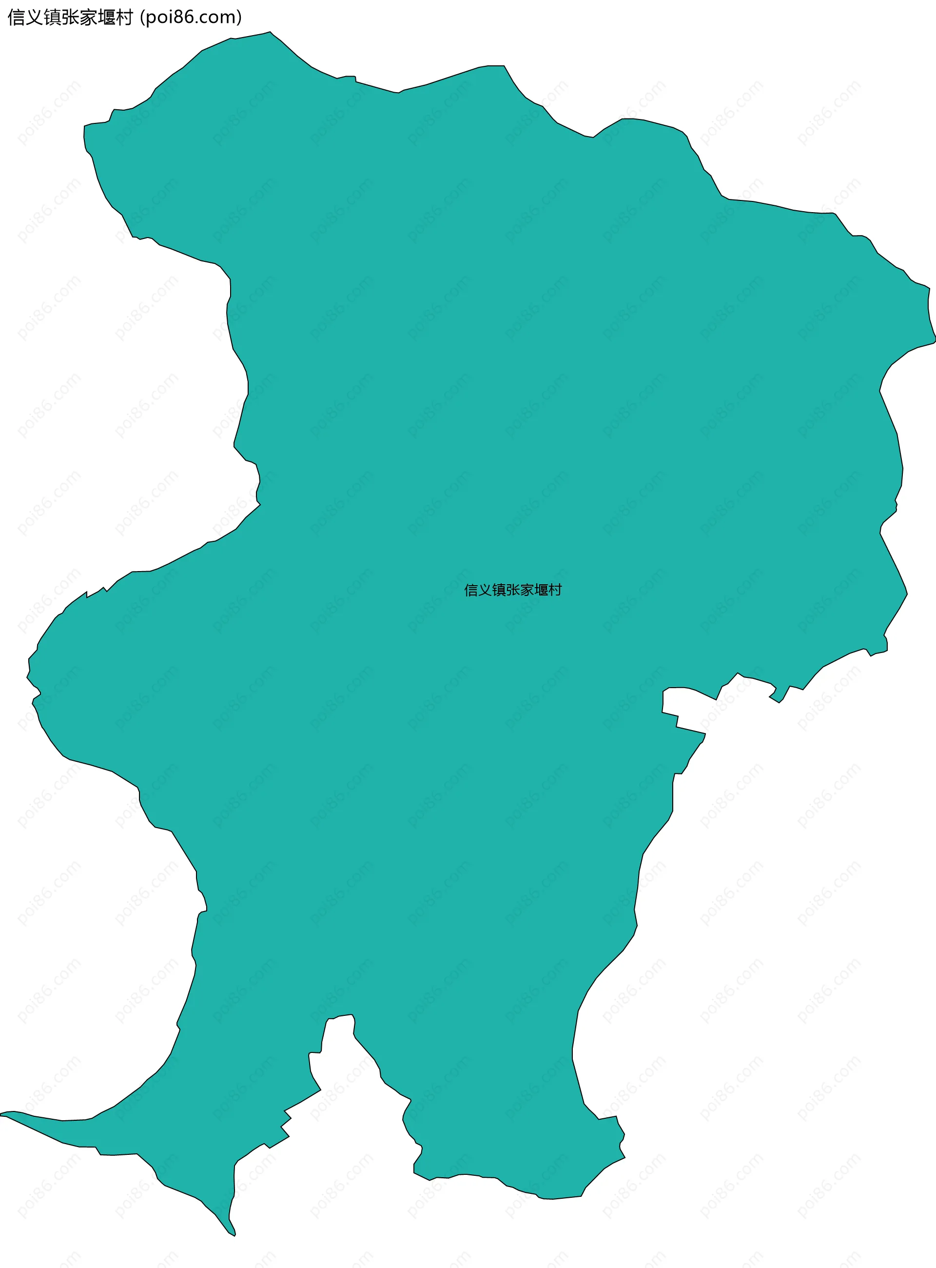 信义镇张家堰村边界地图