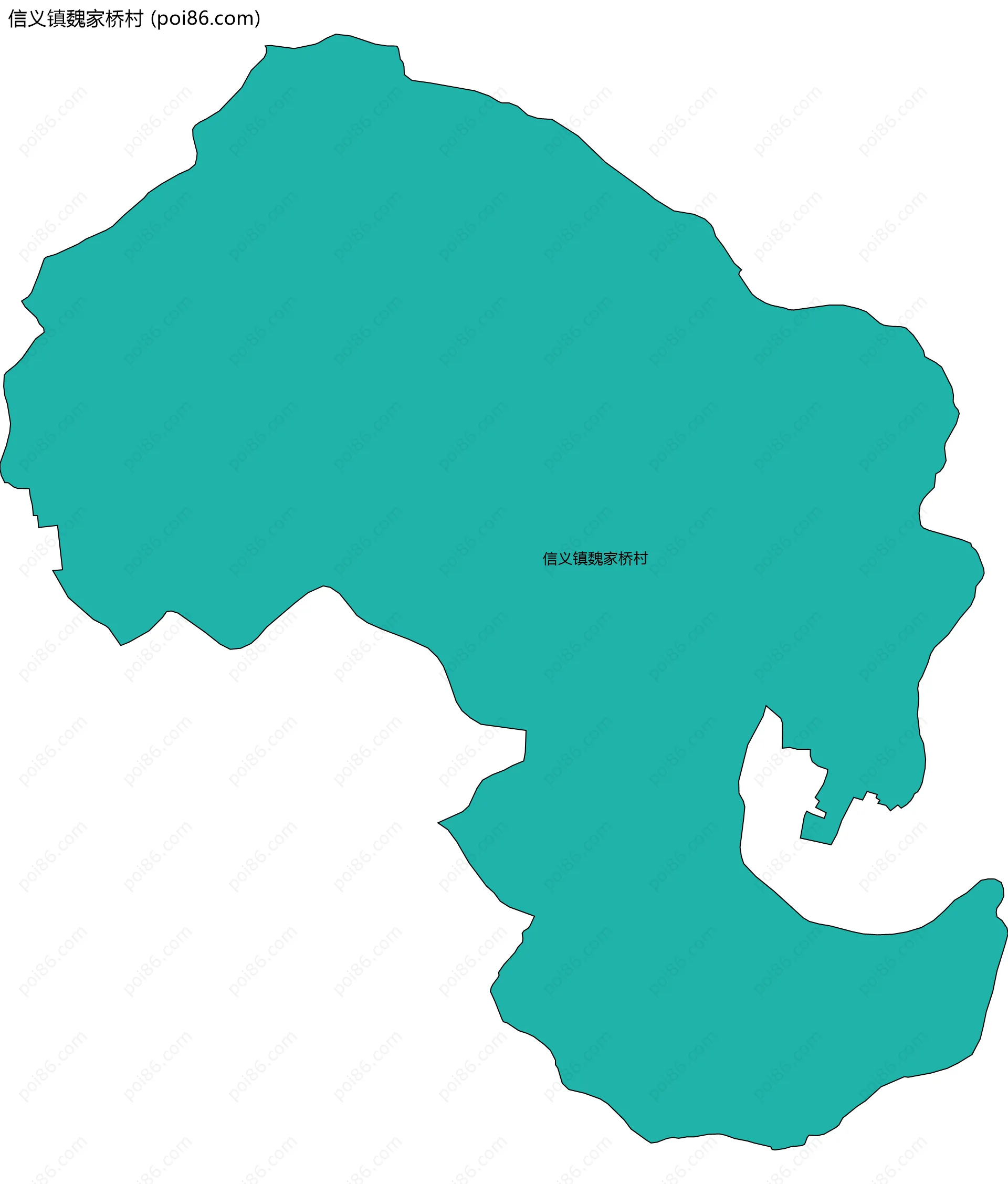 信义镇魏家桥村边界地图