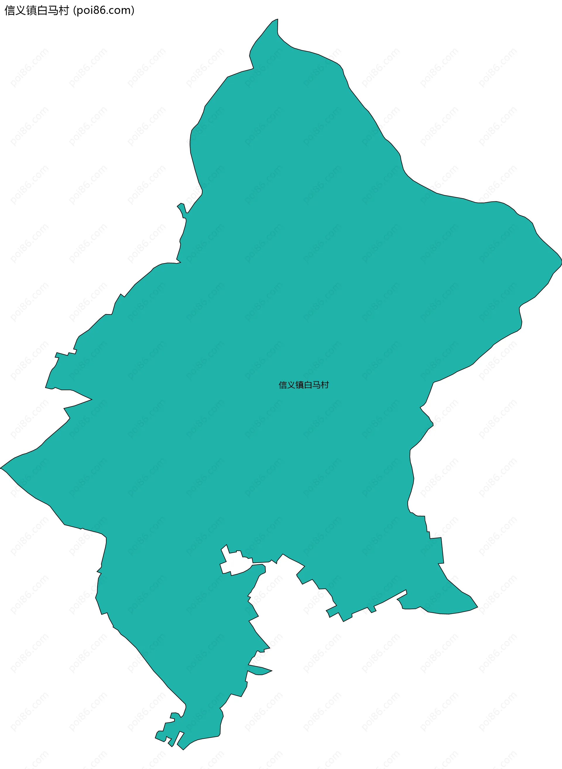 信义镇白马村边界地图