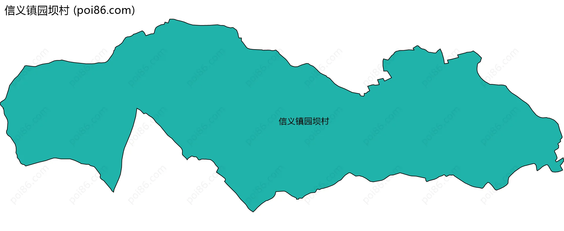 信义镇园坝村边界地图
