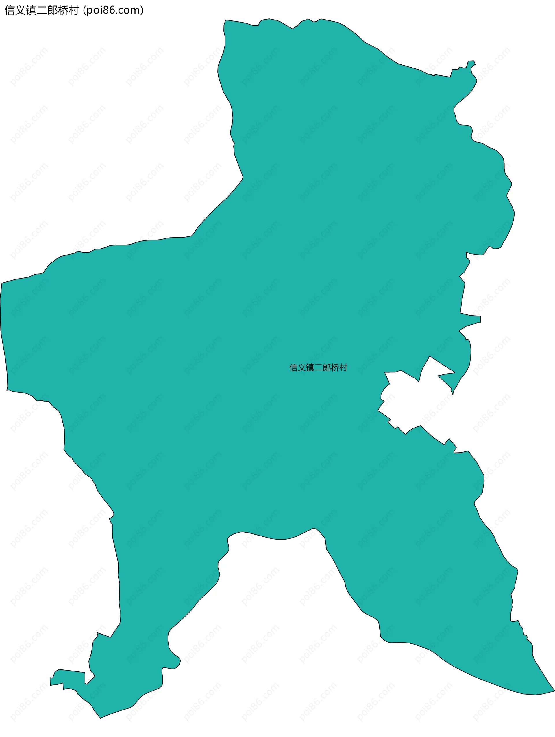 信义镇二郎桥村边界地图