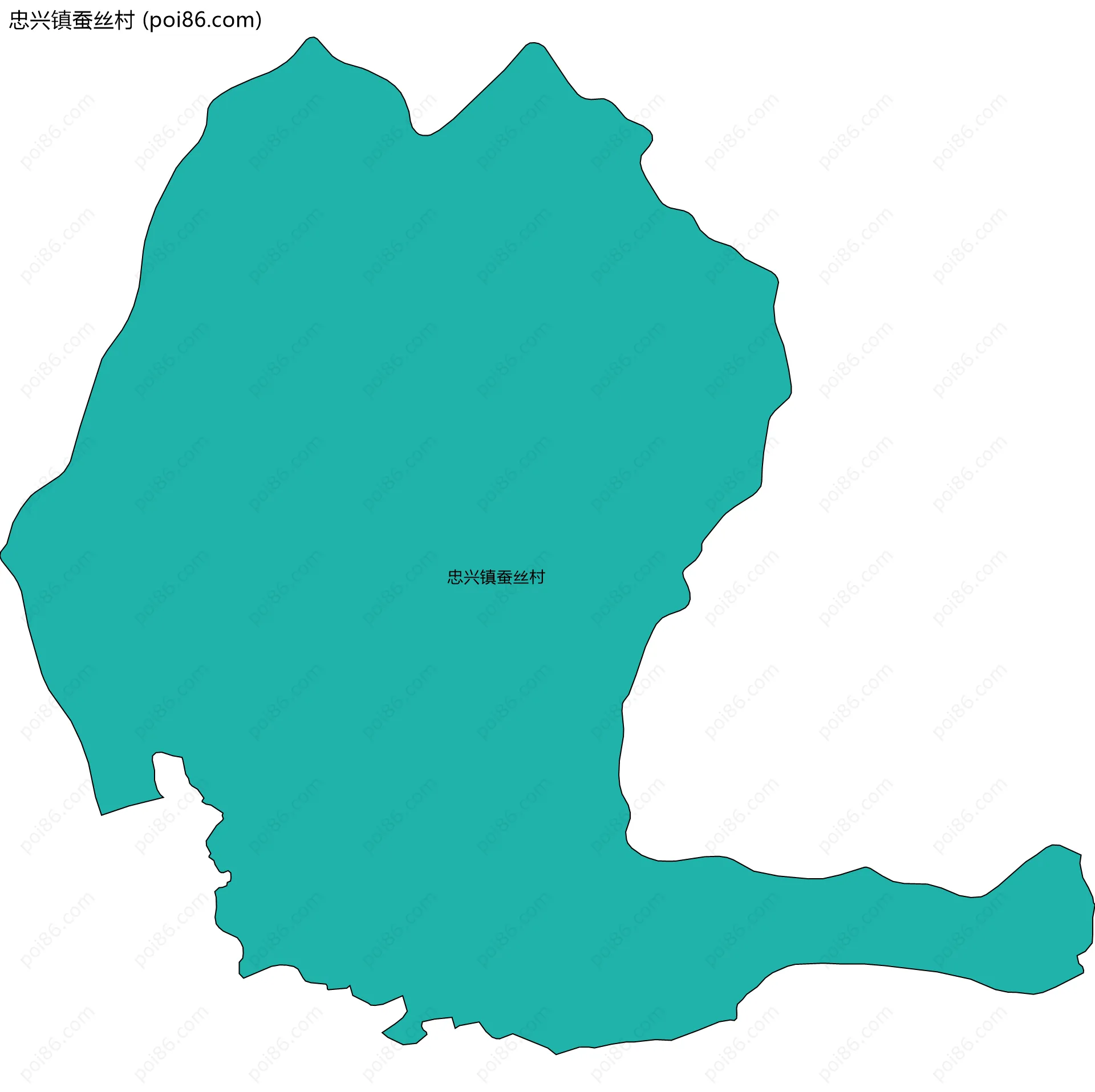 忠兴镇蚕丝村边界地图