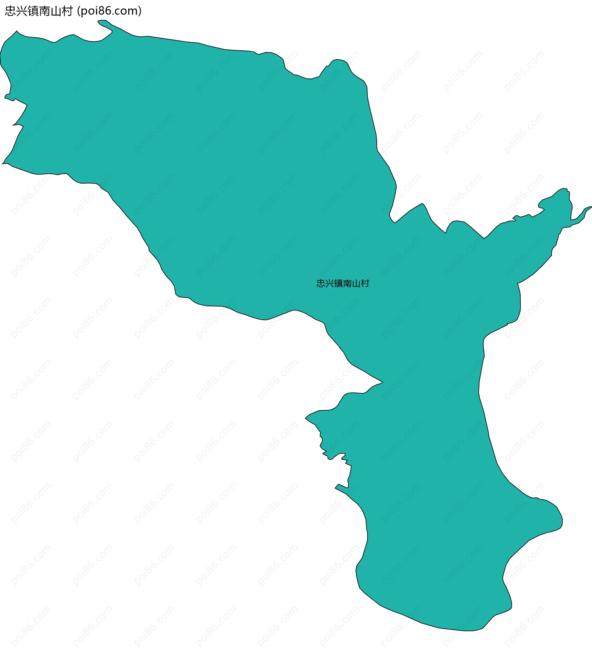 忠兴镇南山村边界地图