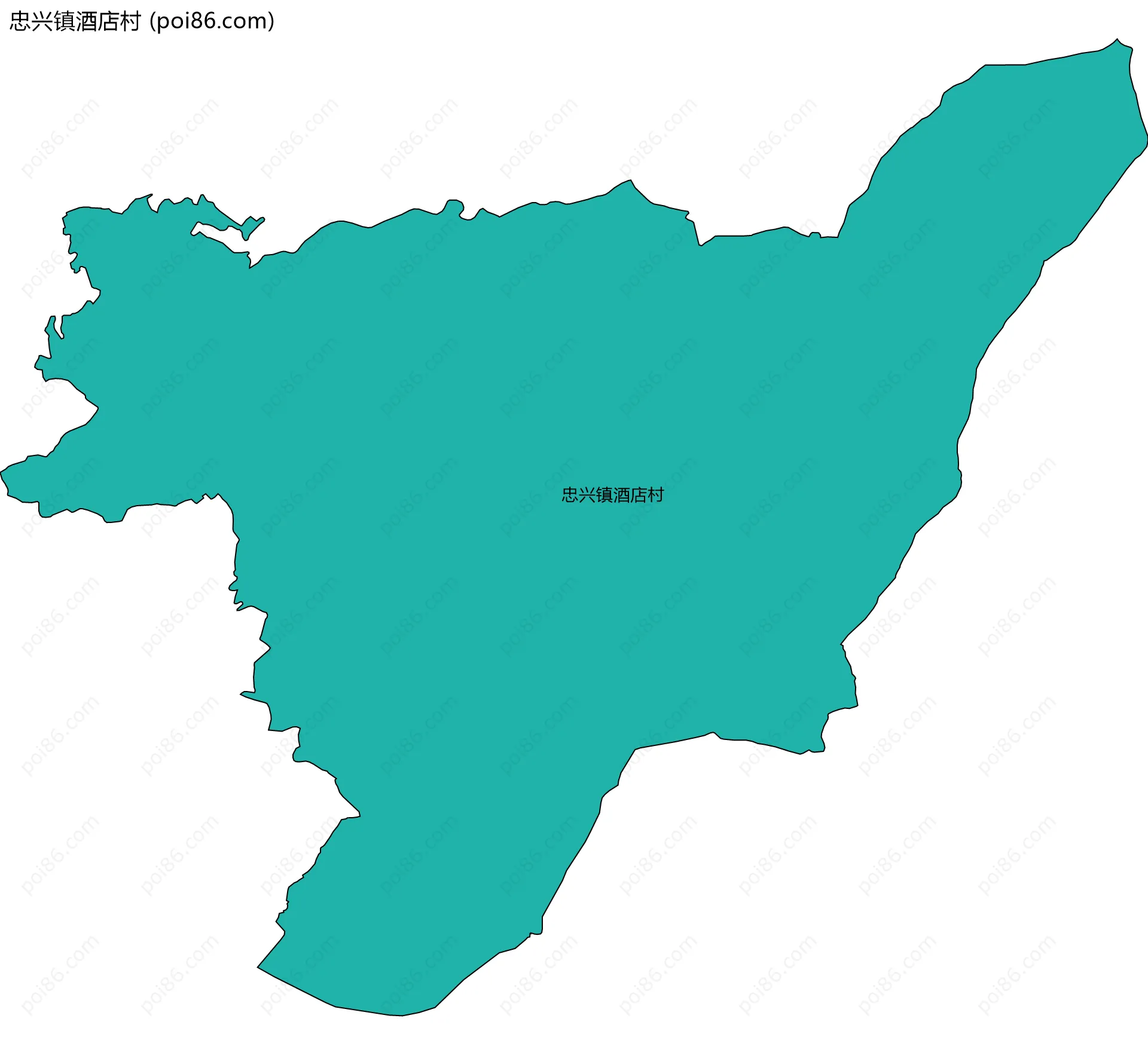 忠兴镇酒店村边界地图