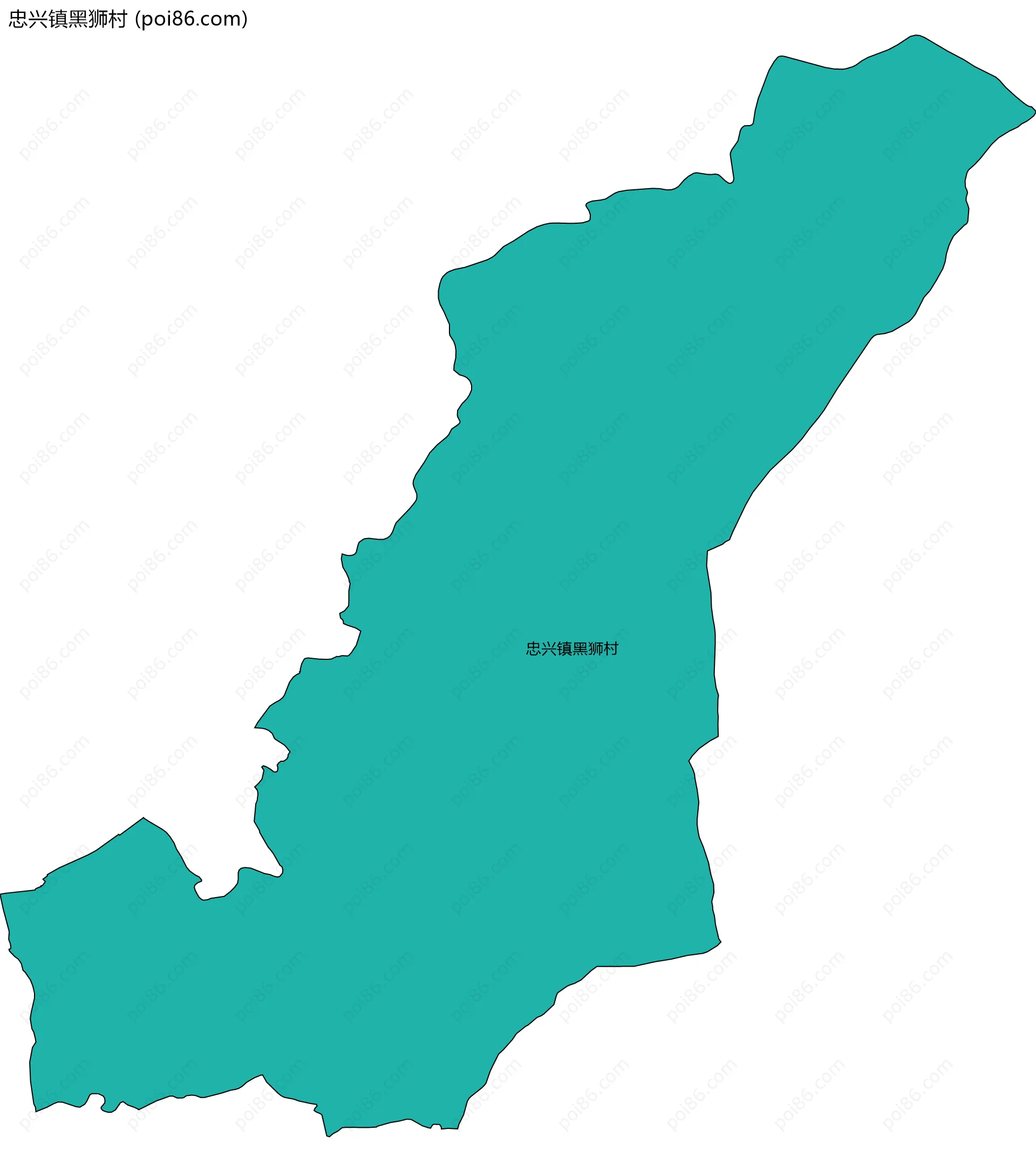 忠兴镇黑狮村边界地图