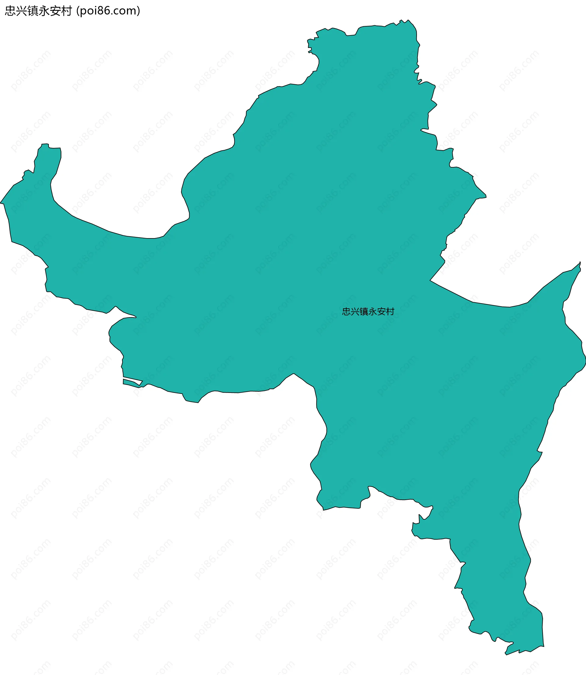 忠兴镇永安村边界地图