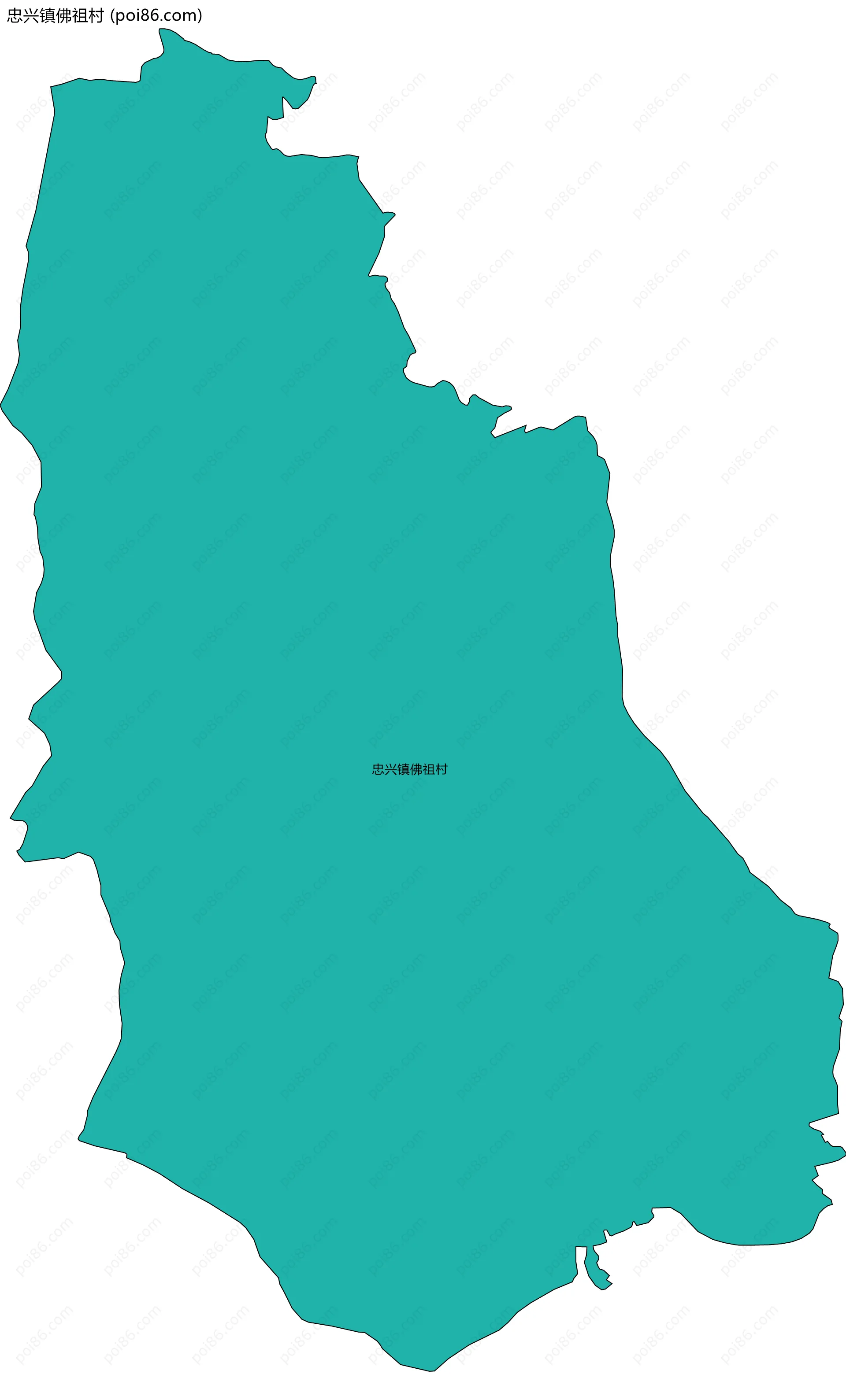 忠兴镇佛祖村边界地图