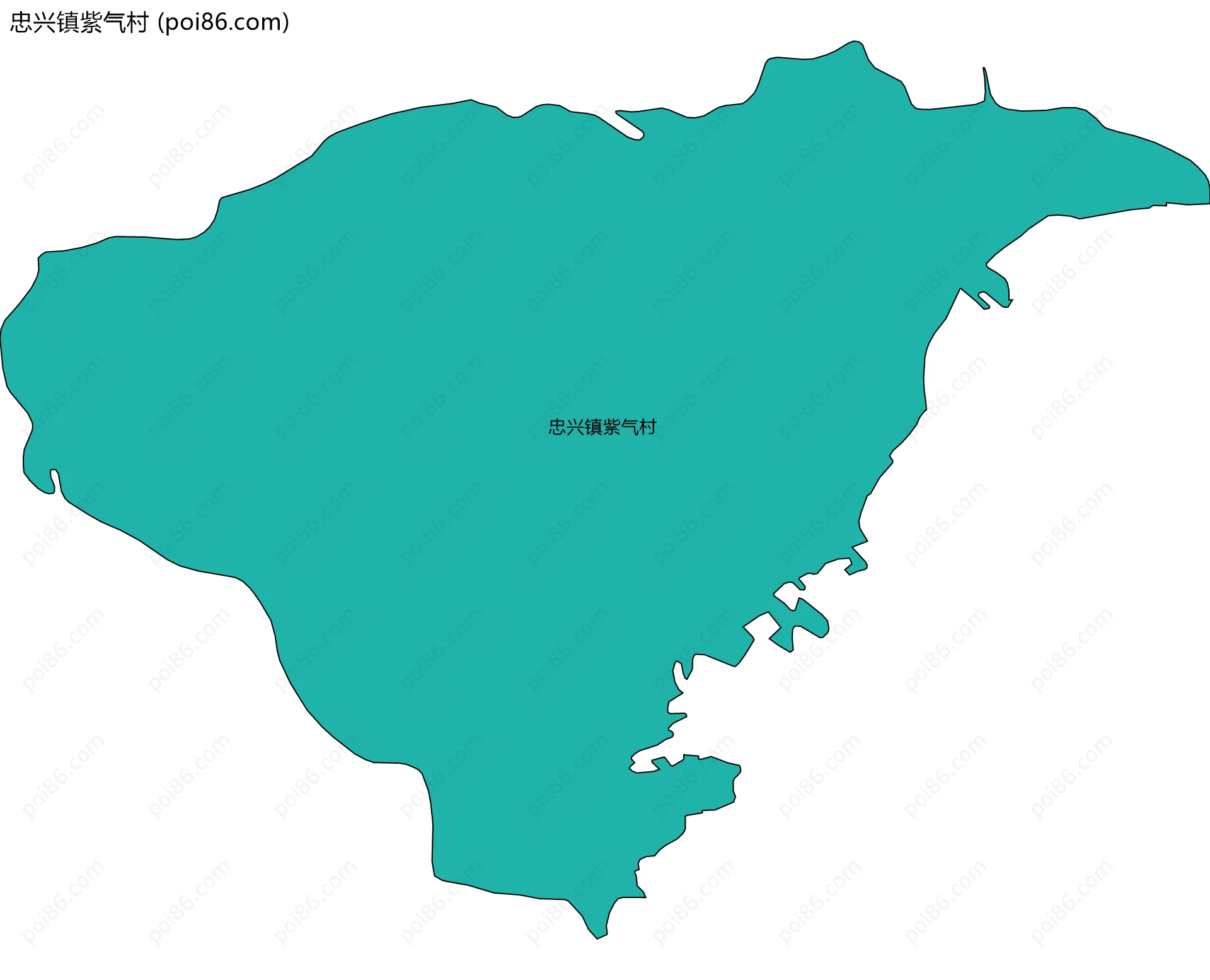 忠兴镇紫气村边界地图